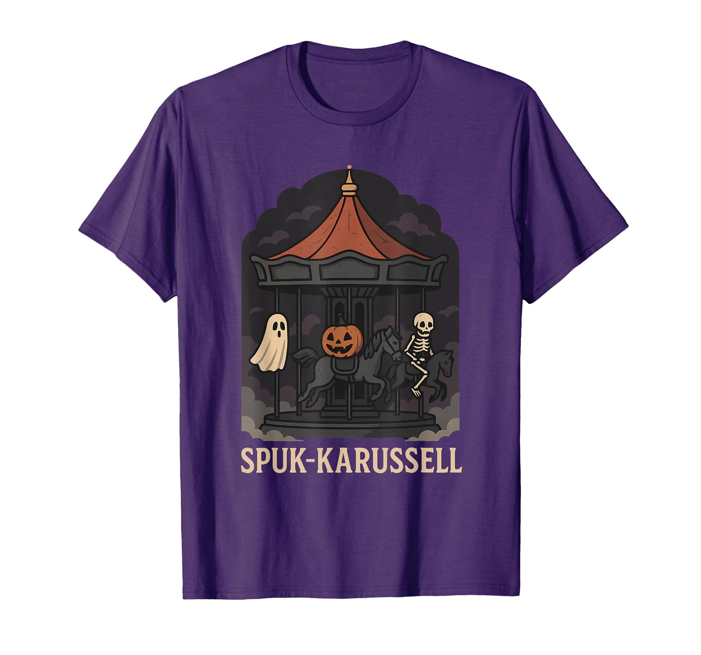 Haunted Carousel with Ghosts and Pumpkin T-Shirt