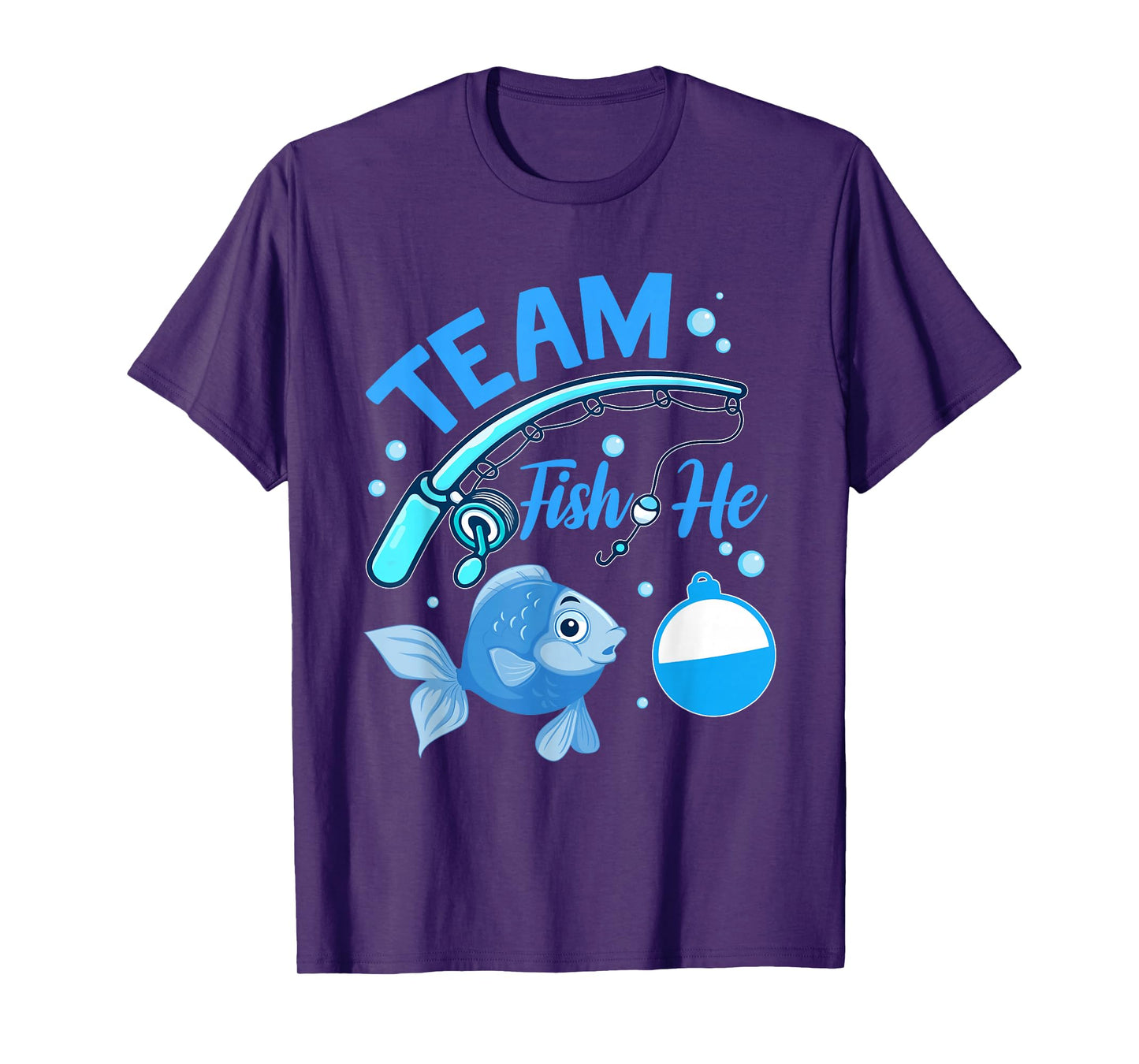 Team Fish He Fishing Gender Reveal Party Announcemen T-Shirt