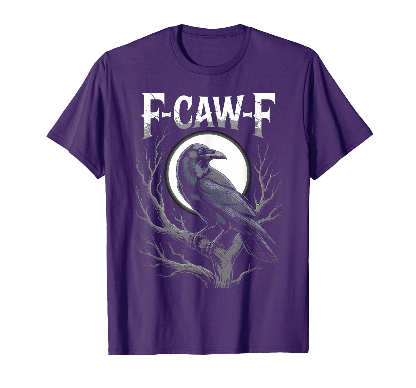 F CAW F Retro Crow Funny Adult Humor Halloween T-Shirt