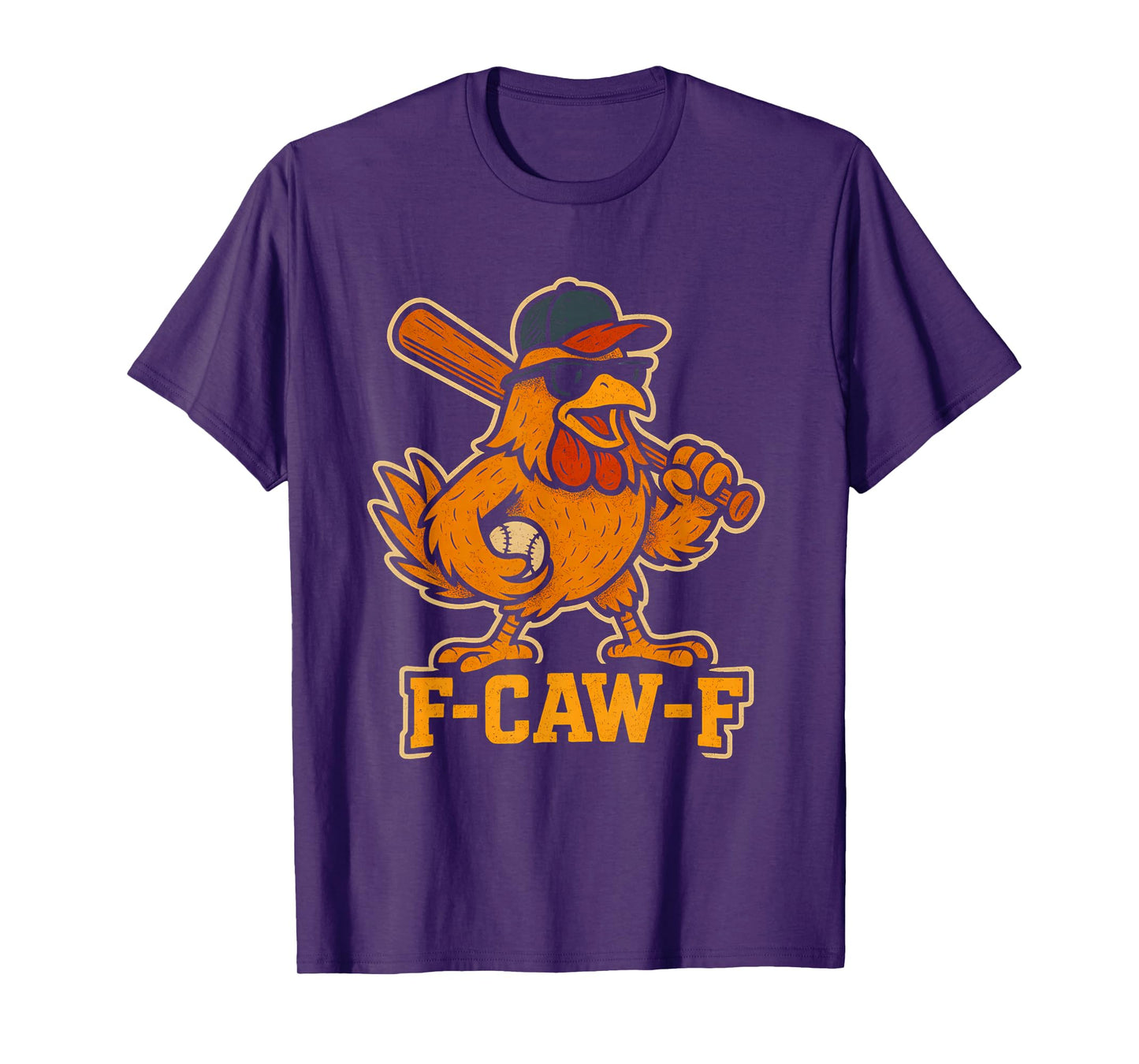 Baseball F Caw F Rooster Funny Chicken Fcawf Bird Fawk Off T-Shirt
