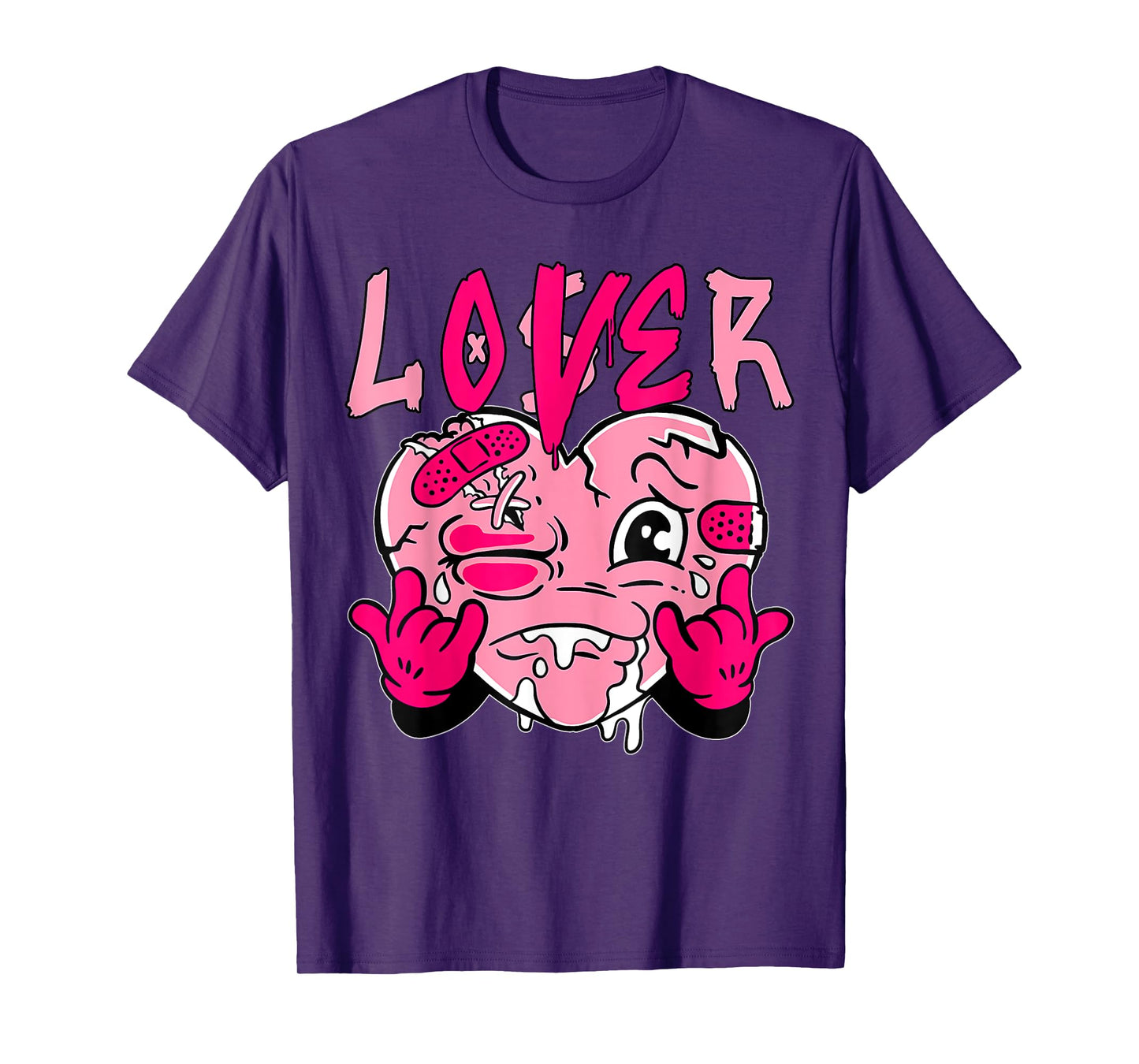 Pink Loser Lover Pink Drip Heart Matching Tee For Men Women T-Shirt