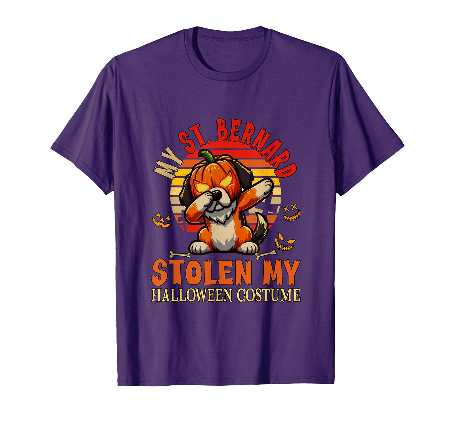St. Bernard Stolen My Halloween Costume Dog Carved Pumpkin T-Shirt