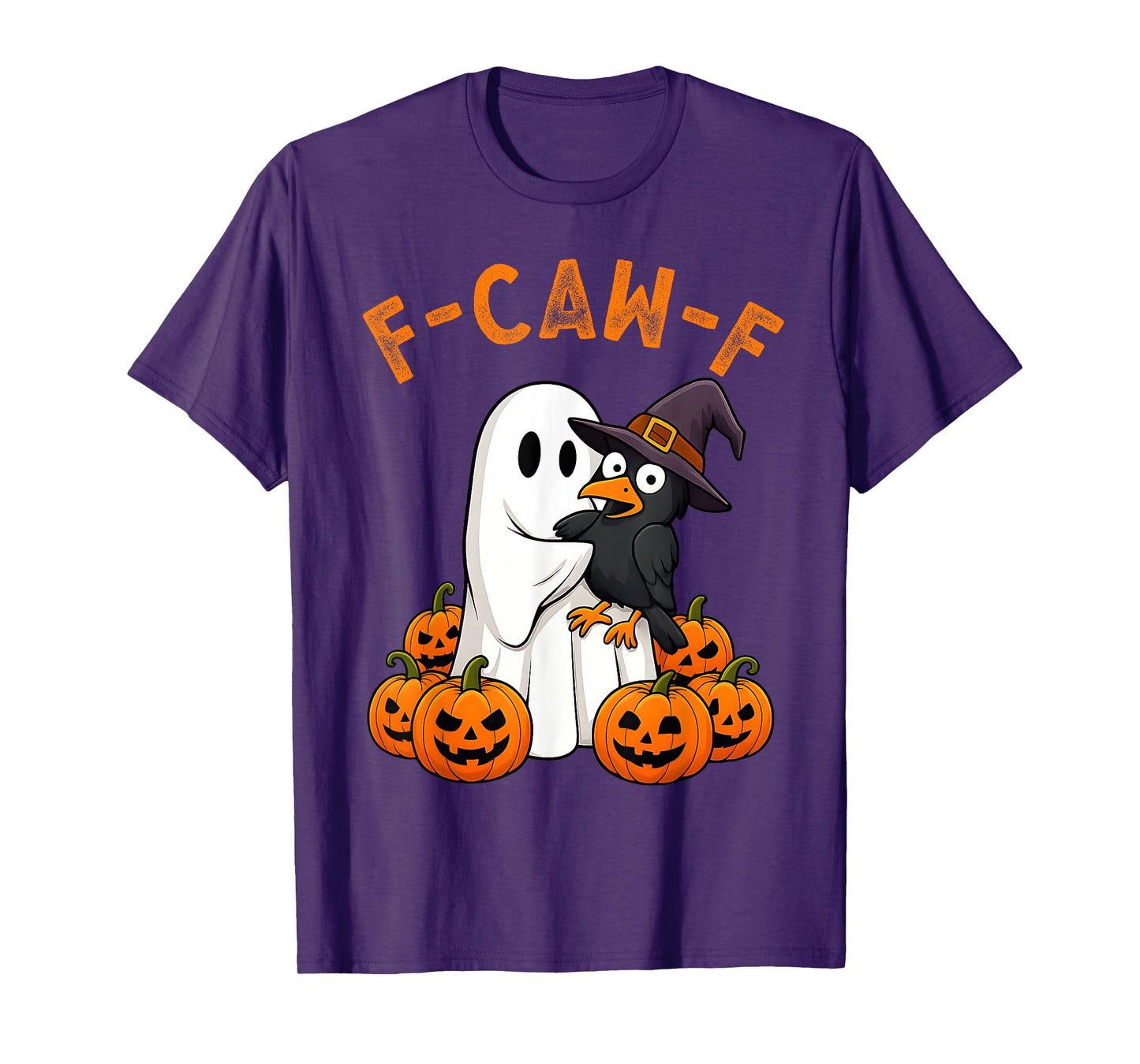 Funny Ghost Black Crow Pumpkin Halloween Men Women F-CAW-F T-Shirt