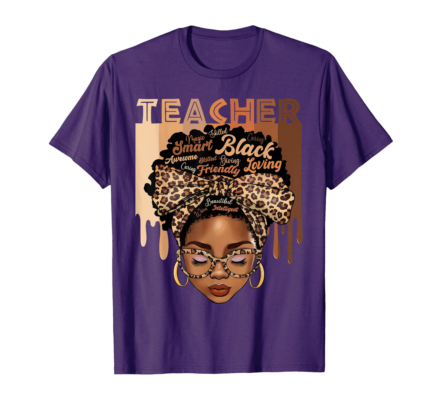 Black Teacher Magic Black History Month Afro Hair Melanin T-Shirt