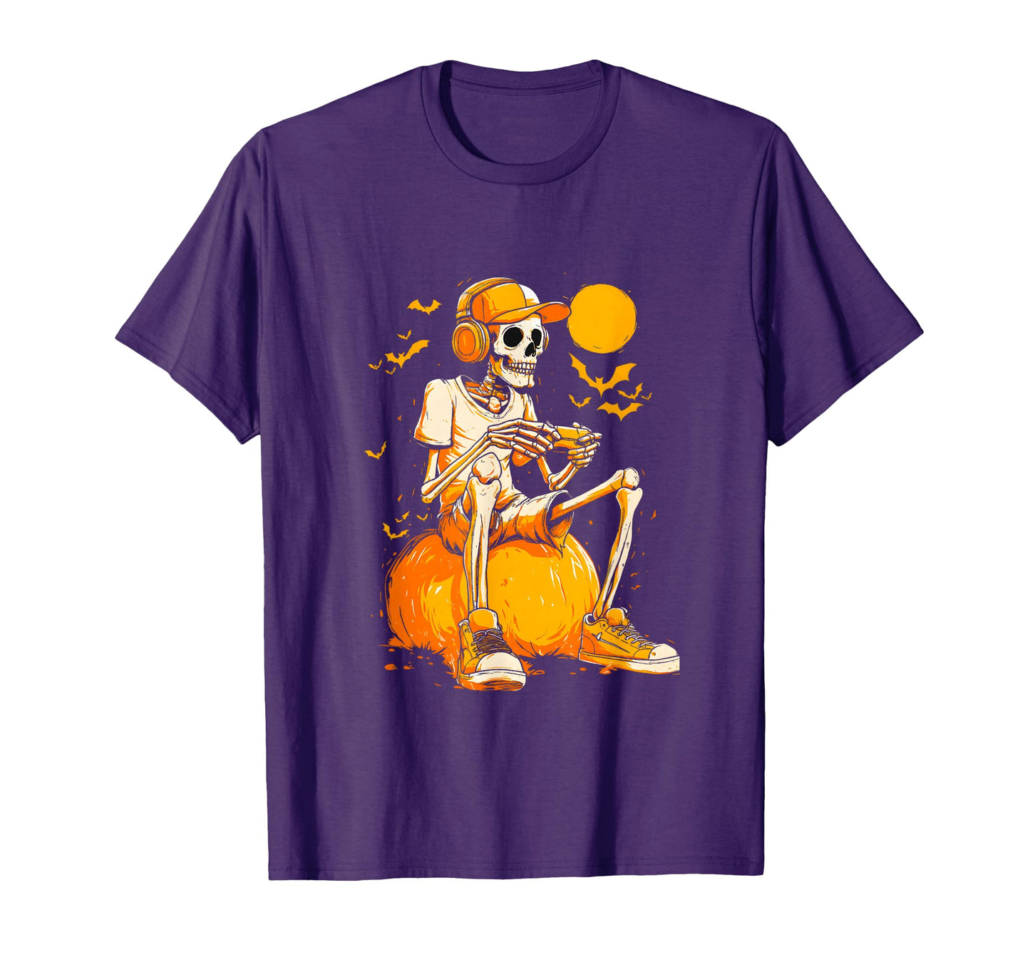 Funny Halloween Skeleton Gamer Video Gaming Boys Men Kids T-Shirt