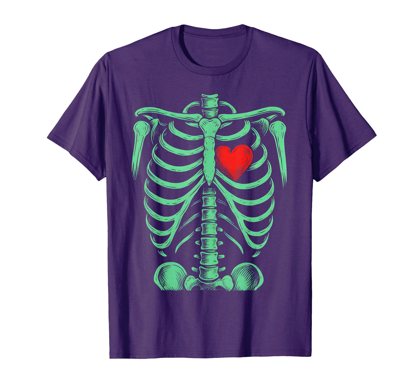 Gothic Skeleton Rib Cage Heart Halloween Love Spooky T-Shirt
