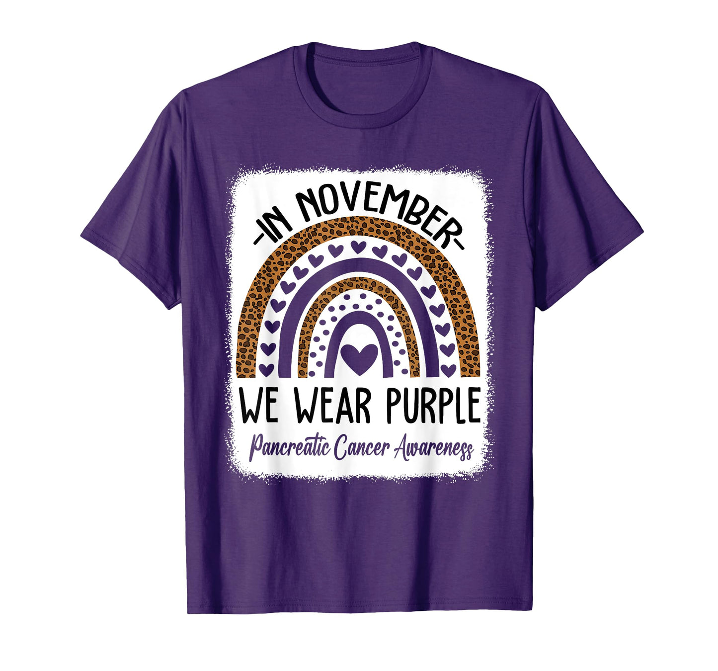 Rainbow November We Wear Purple Pancreatic Cancer Awareness T-Shirt