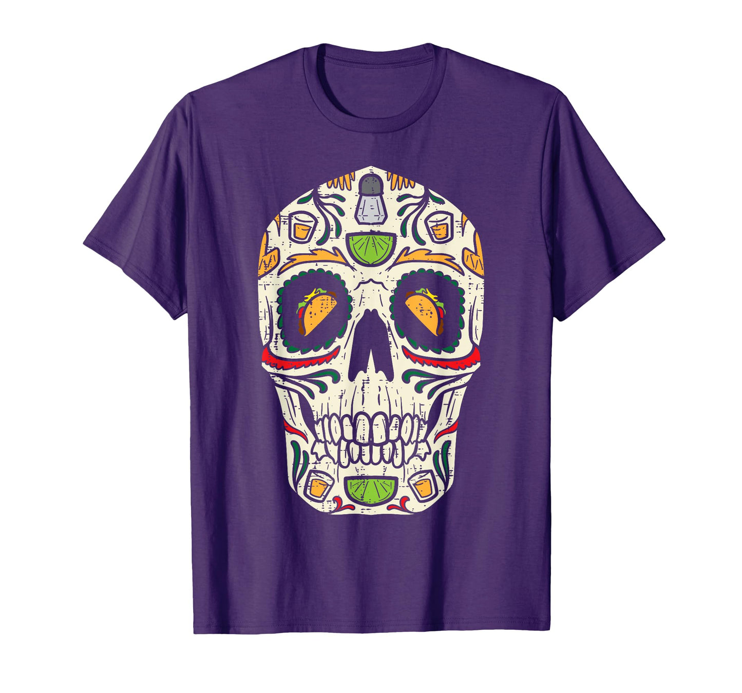 Sugar Skull Taco Tequila Pub Cinco De Mayo Calavera Mexican T-Shirt