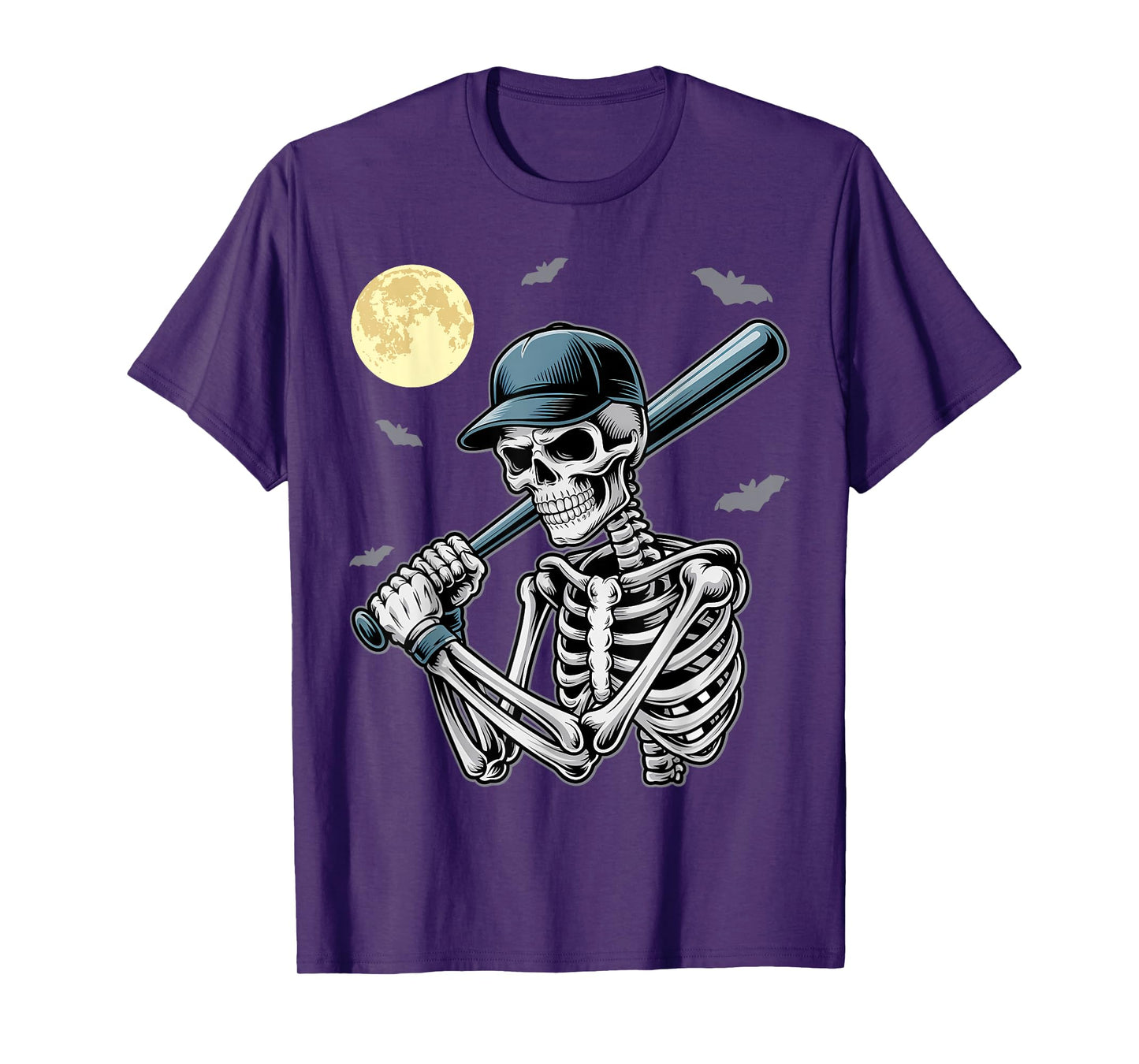 Skeleton Halloween Baseball Player Spooky T-Shirt