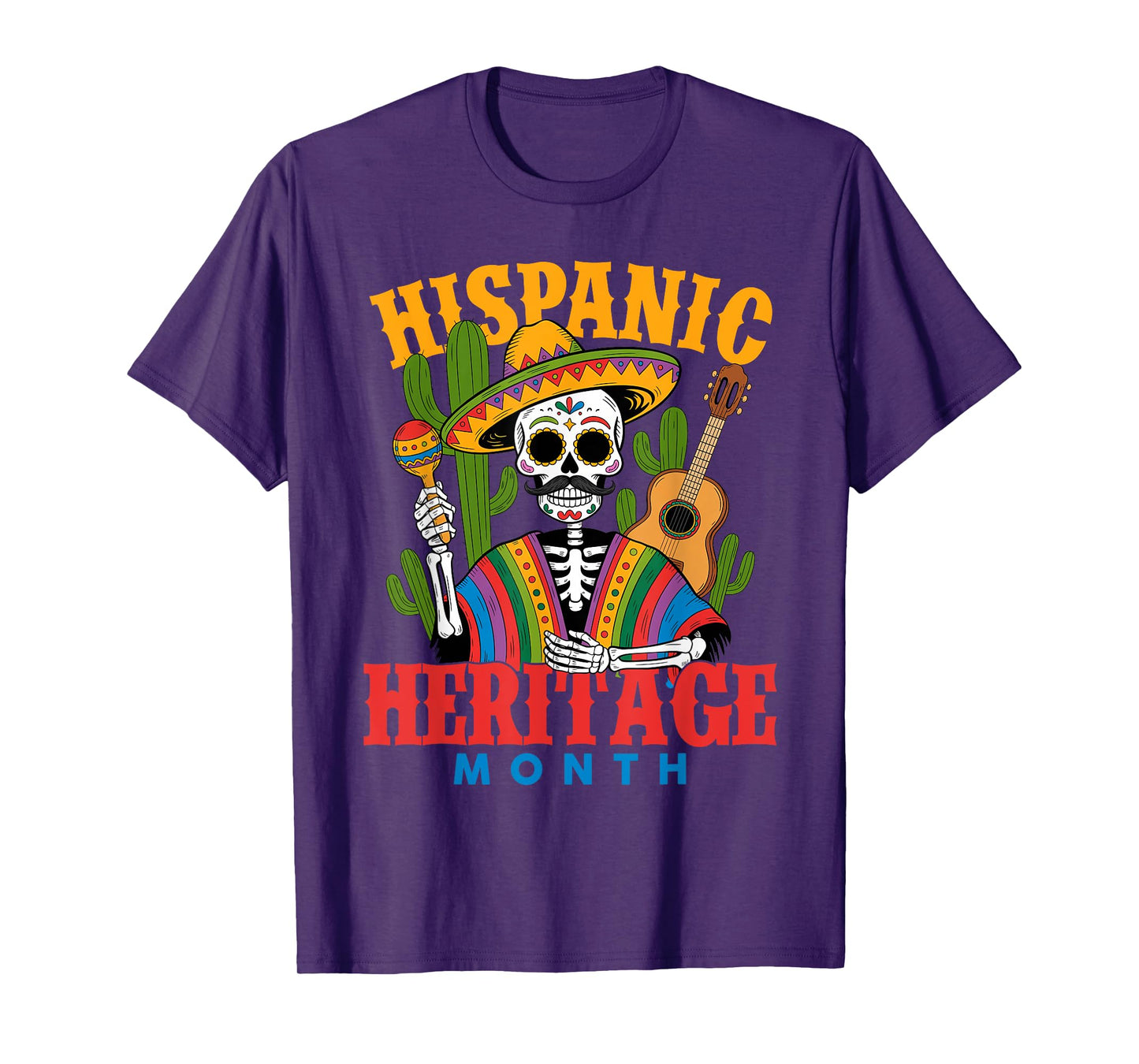 Hispanish Heritage Month Mexican Tradition Costume Skeleton T-Shirt