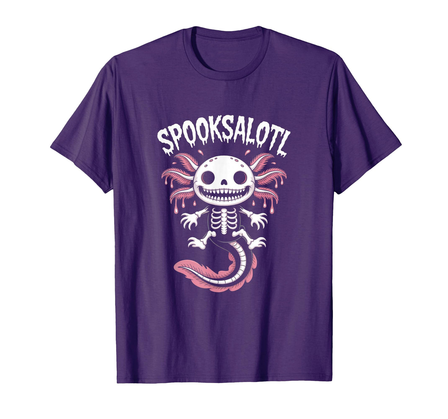 Halloween Cute Skeleton Spooksalotl Axolotl T-Shirt