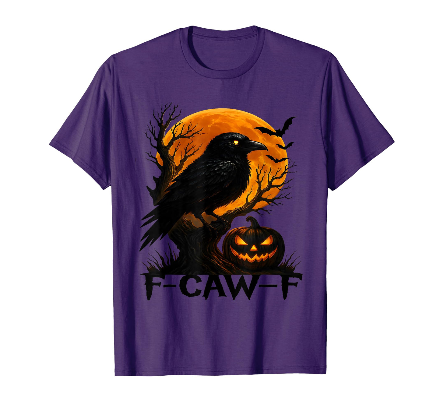 Black Crow, F-Caw-F Funny Black Bird Moon Gothic Adult Humor T-Shirt