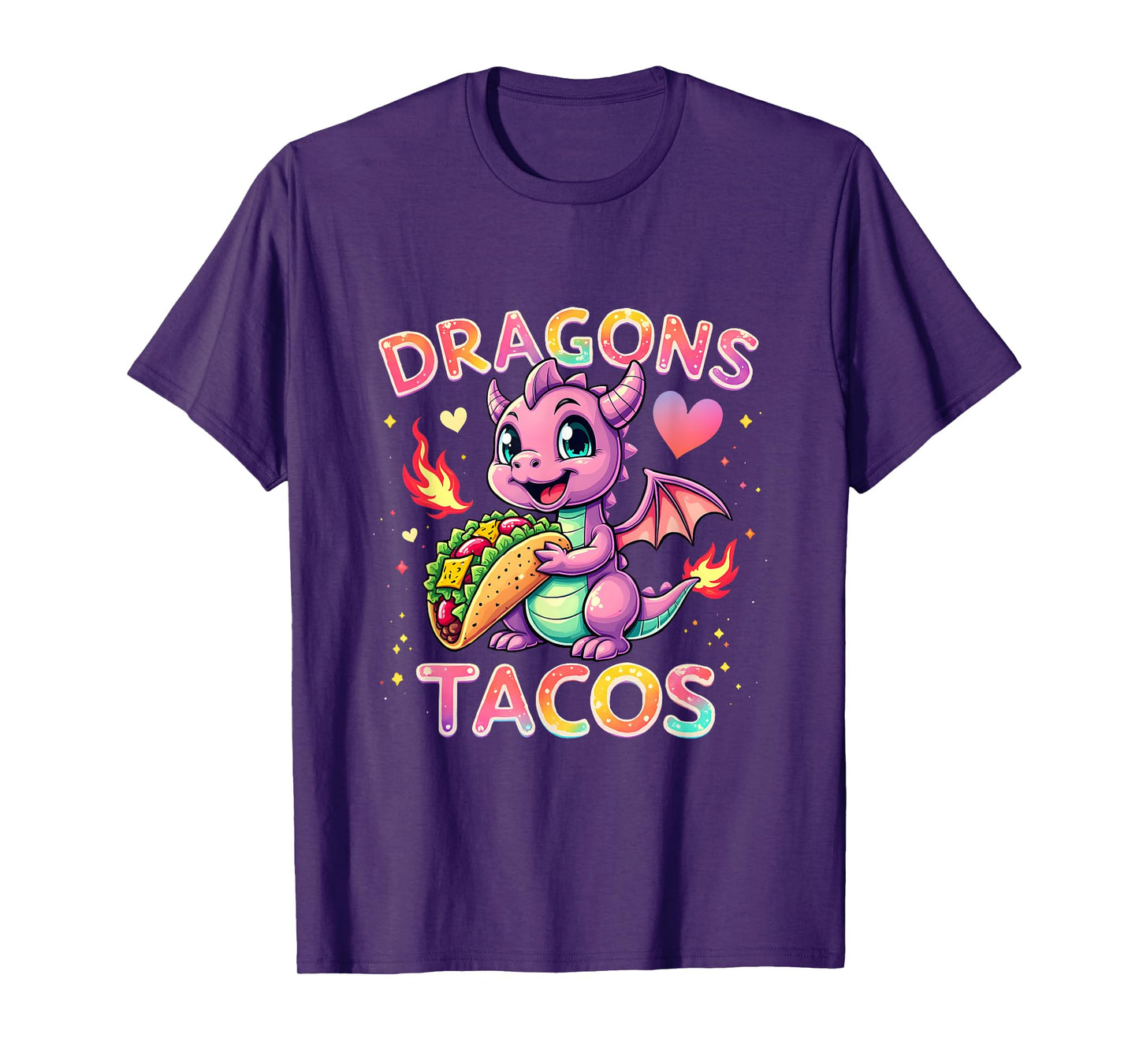Tacos Cute Dragons Love Cinco De Mayo Mexican Food Kids Boys T-Shirt