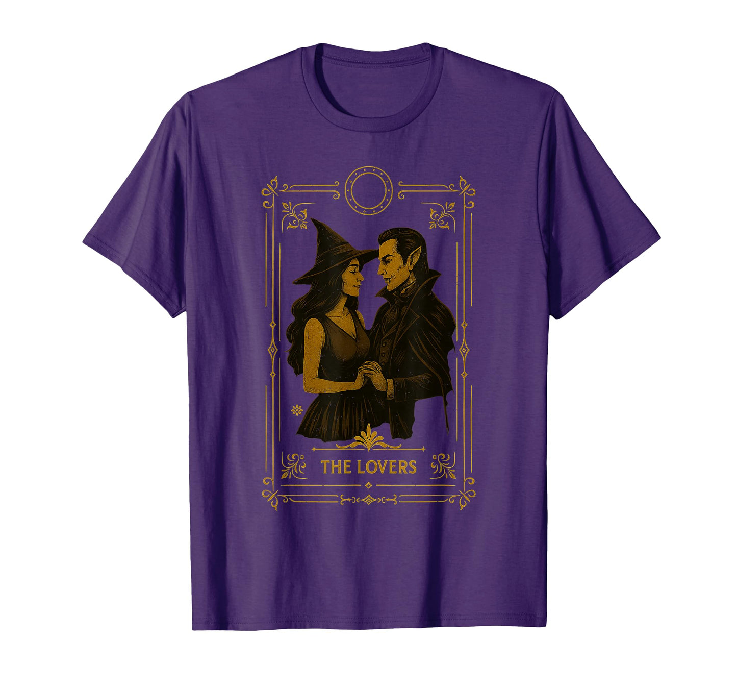 The Lovers Tarot Card Halloween Vintage Witch Vampire Spooky T-Shirt
