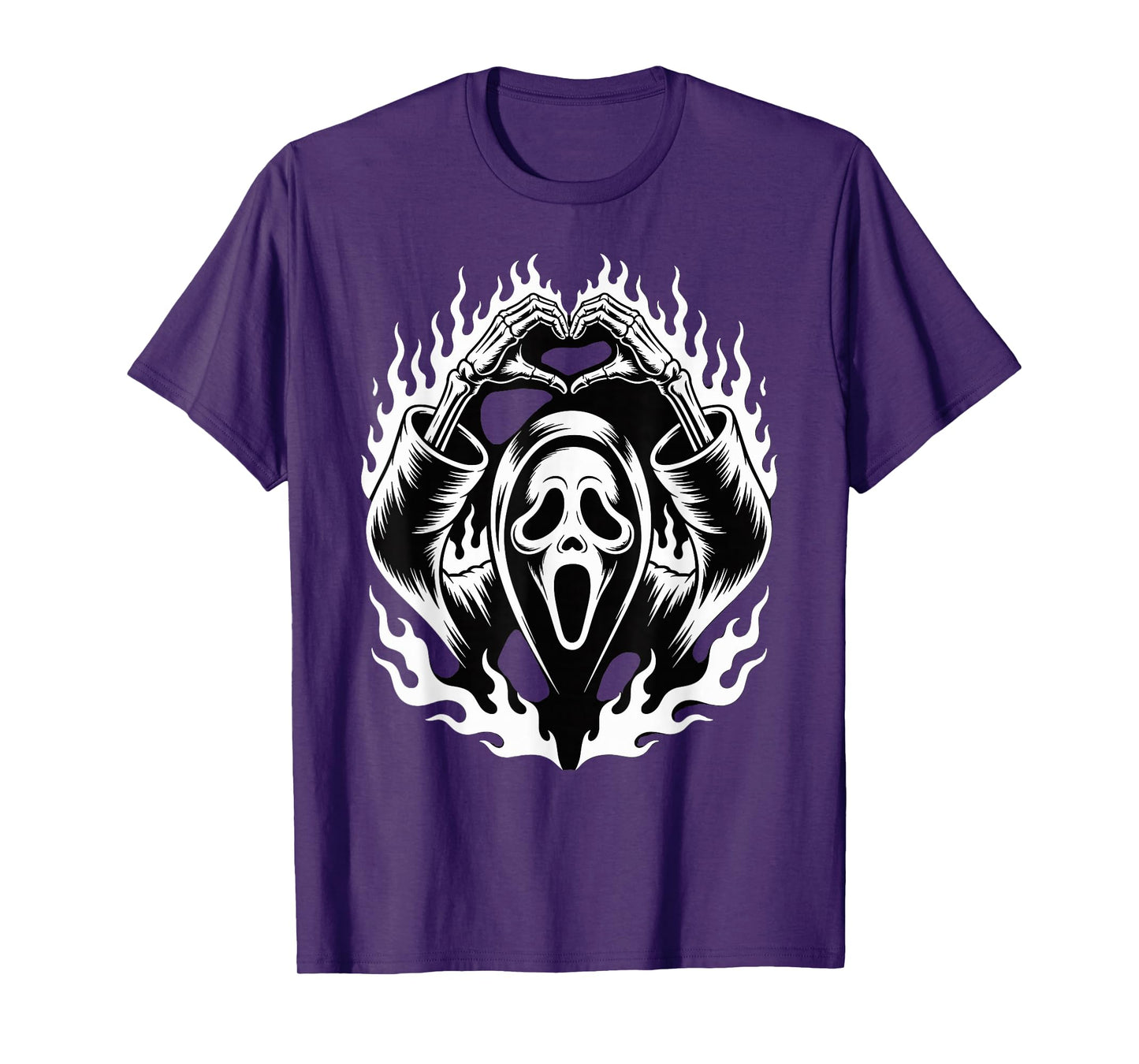 Halloween Scary Face Horror Creepy Ghost Heart Hands Spooky T-Shirt