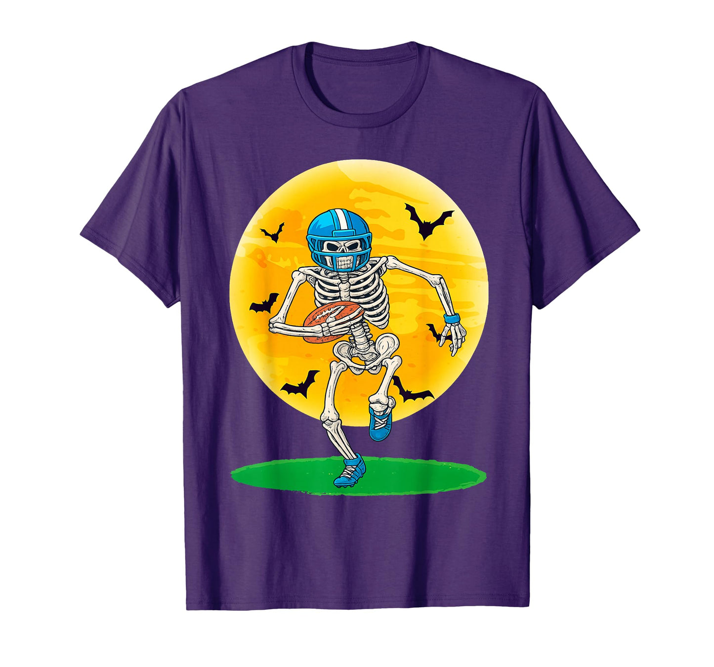 Funny American Football Skeleton Player Halloween Mens Boys T-Shirt