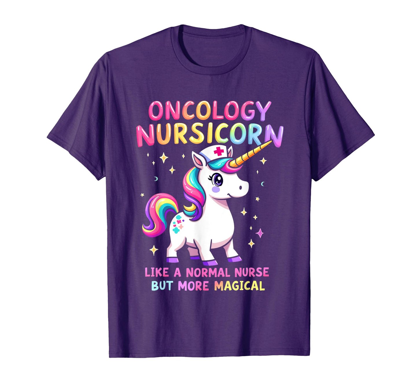 Funny Nurses Departments RN Apparel Unisex Black Short Sleeve Nursicorn T-Shirt - Small - Oncology Nurse T-Shirts