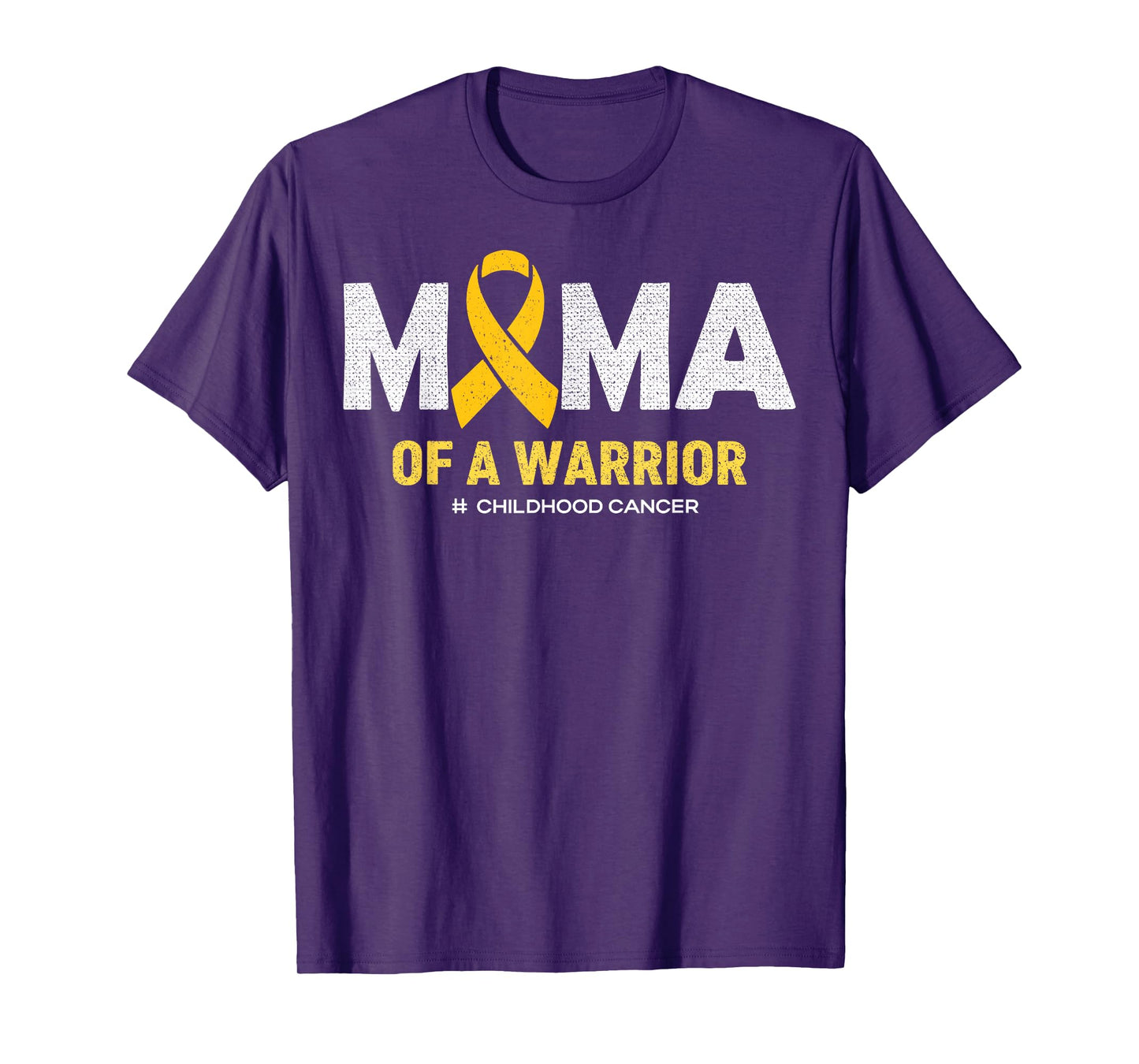 Mama of A Warrior Gold Ribbon Childhood Cancer Support Mom T-Shirt