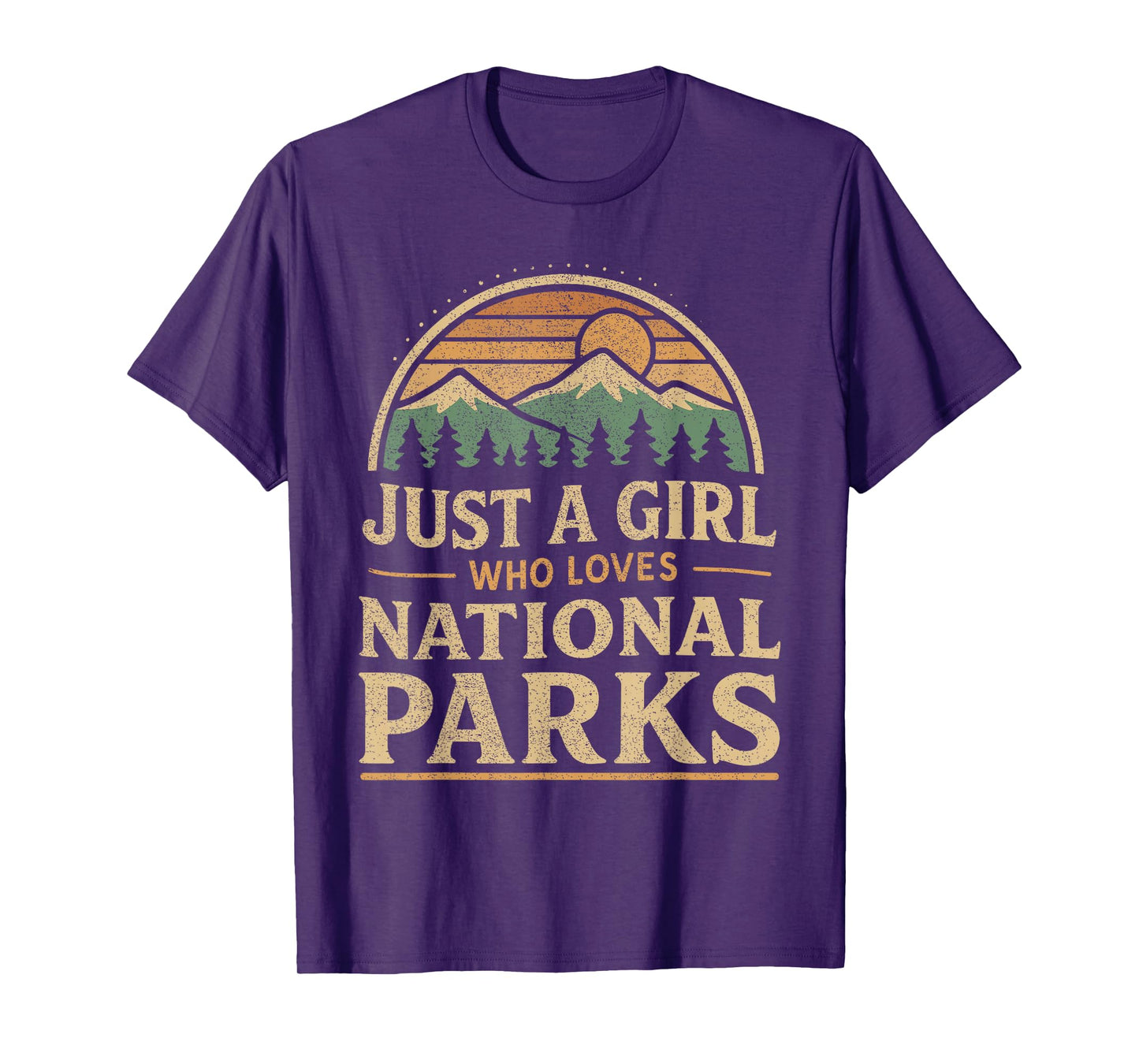 Just A Girl Who Loves National Parks Retro T-Shirt