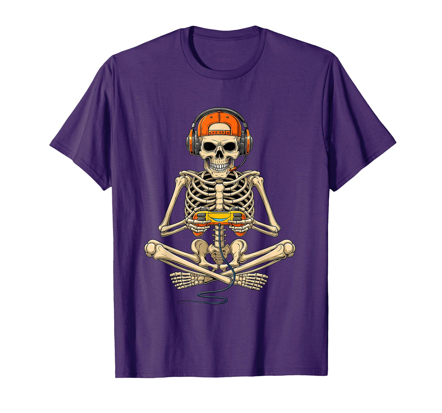 Funny Halloween Skeleton Gamer Video Gaming Lovers Boys Men T-Shirt