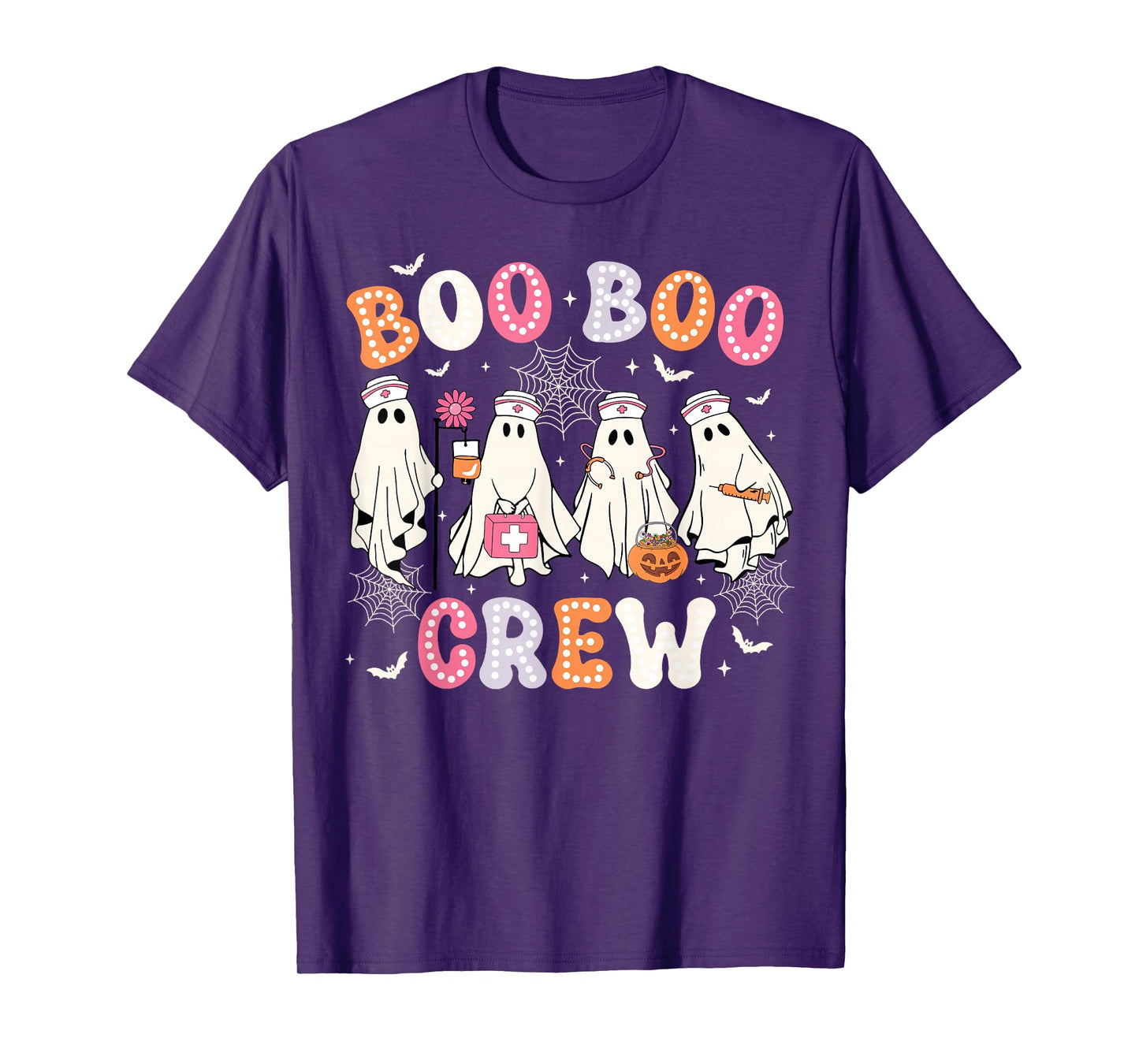 Funny Boo Boo Crew Halloween Costume Nurse Spooky Ghost T-Shirt