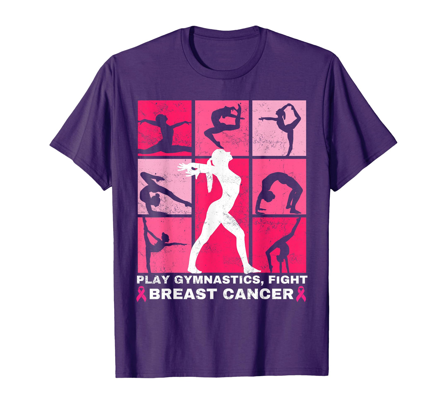 Gymnastics Lovers Breast Cancer Awareness For Gymnast Girls T-Shirt