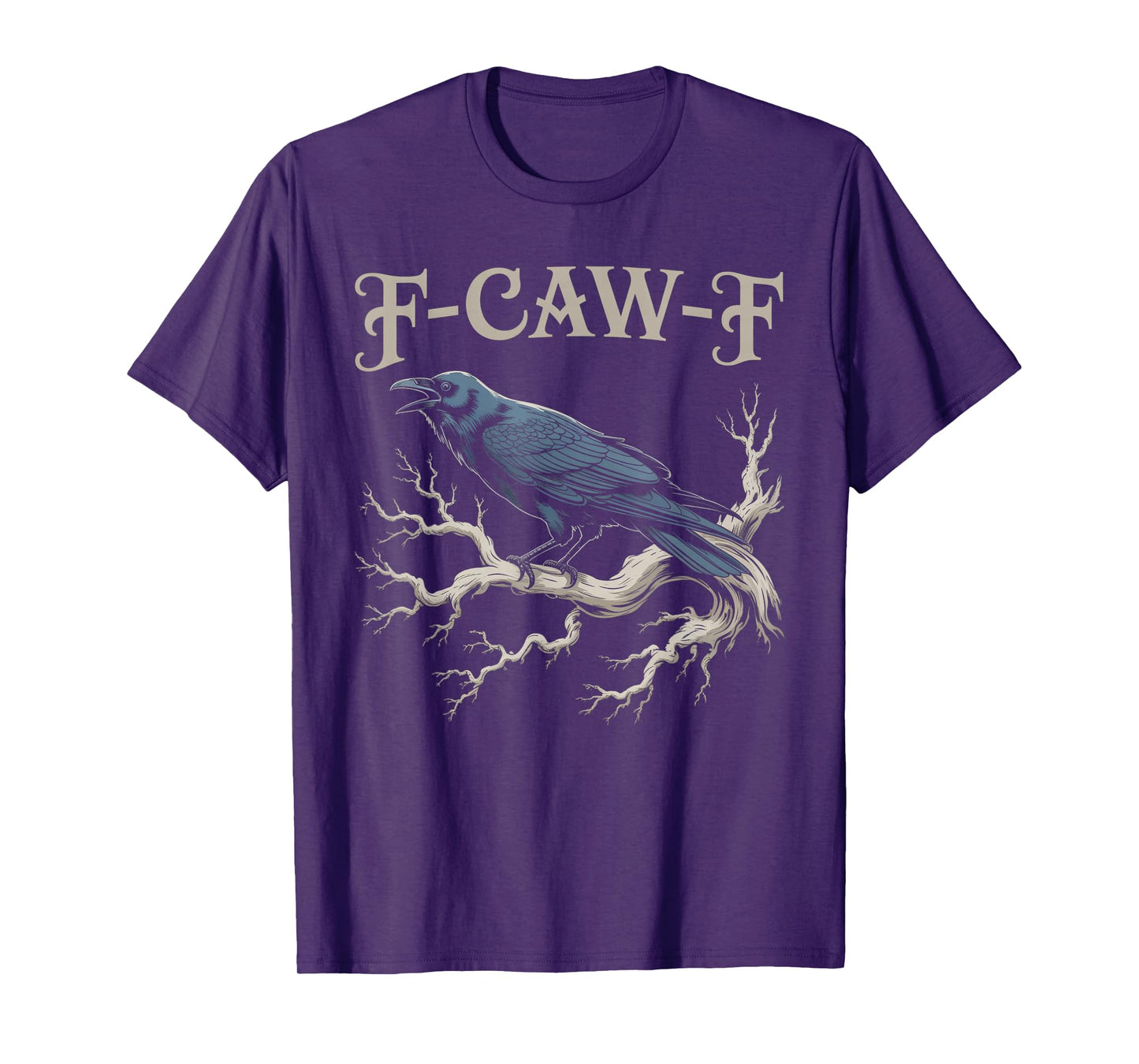 Black Crow, F-Caw-F Funny Black Bird Moon Gothic Adult Humor T-Shirt