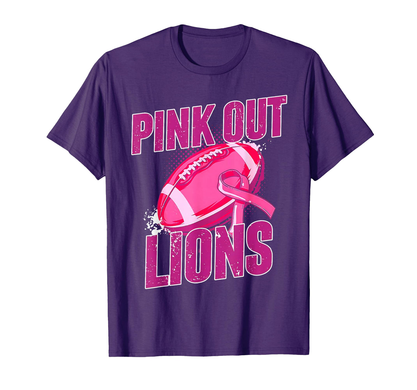 Lions Pink Out Football Tackle Breast Cancer T-Shirt