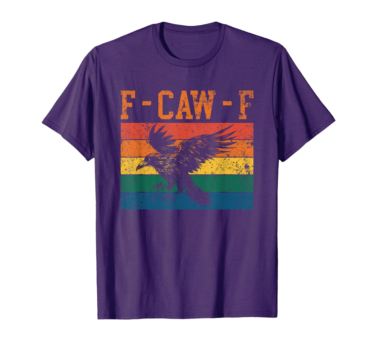 F-Caw-F Funny Retro Black Crow Vintage Bird T-Shirt