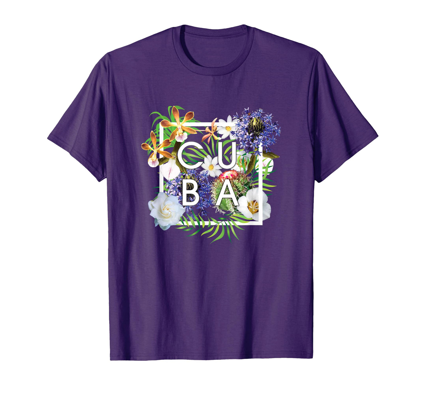 Flowers of Cuba Word Art - Cuban Pride T-Shirt