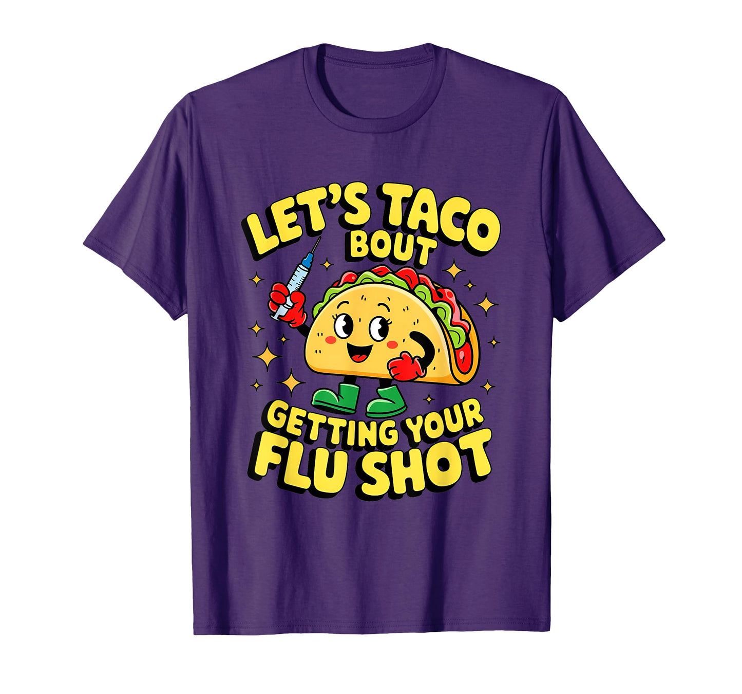 flu shot nurse medical funny nursing flu cold season taco T-Shirt