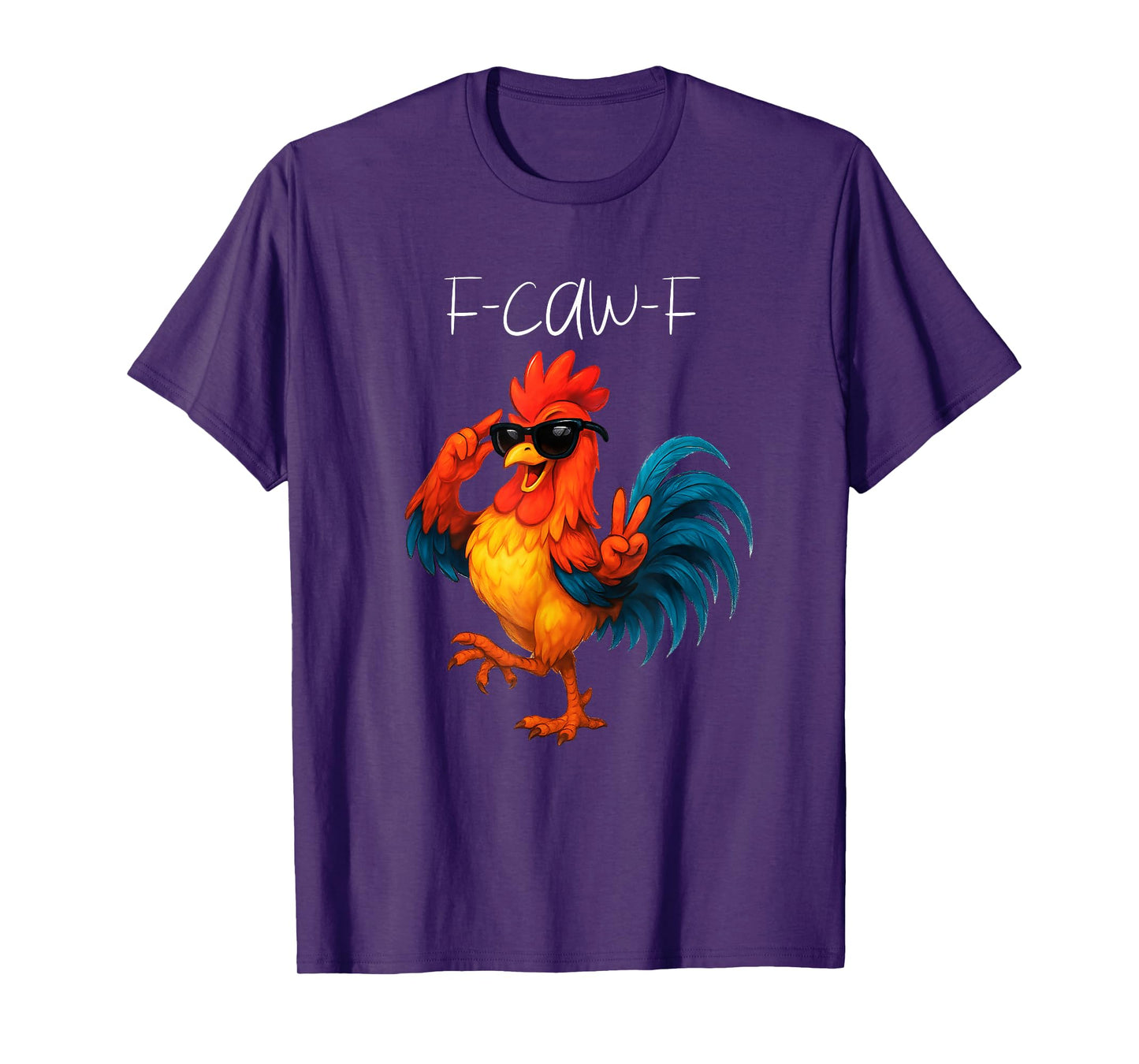 Funny Dancing Chicken F-Caw-F Cool Rooster Peace Sign Men T-Shirt