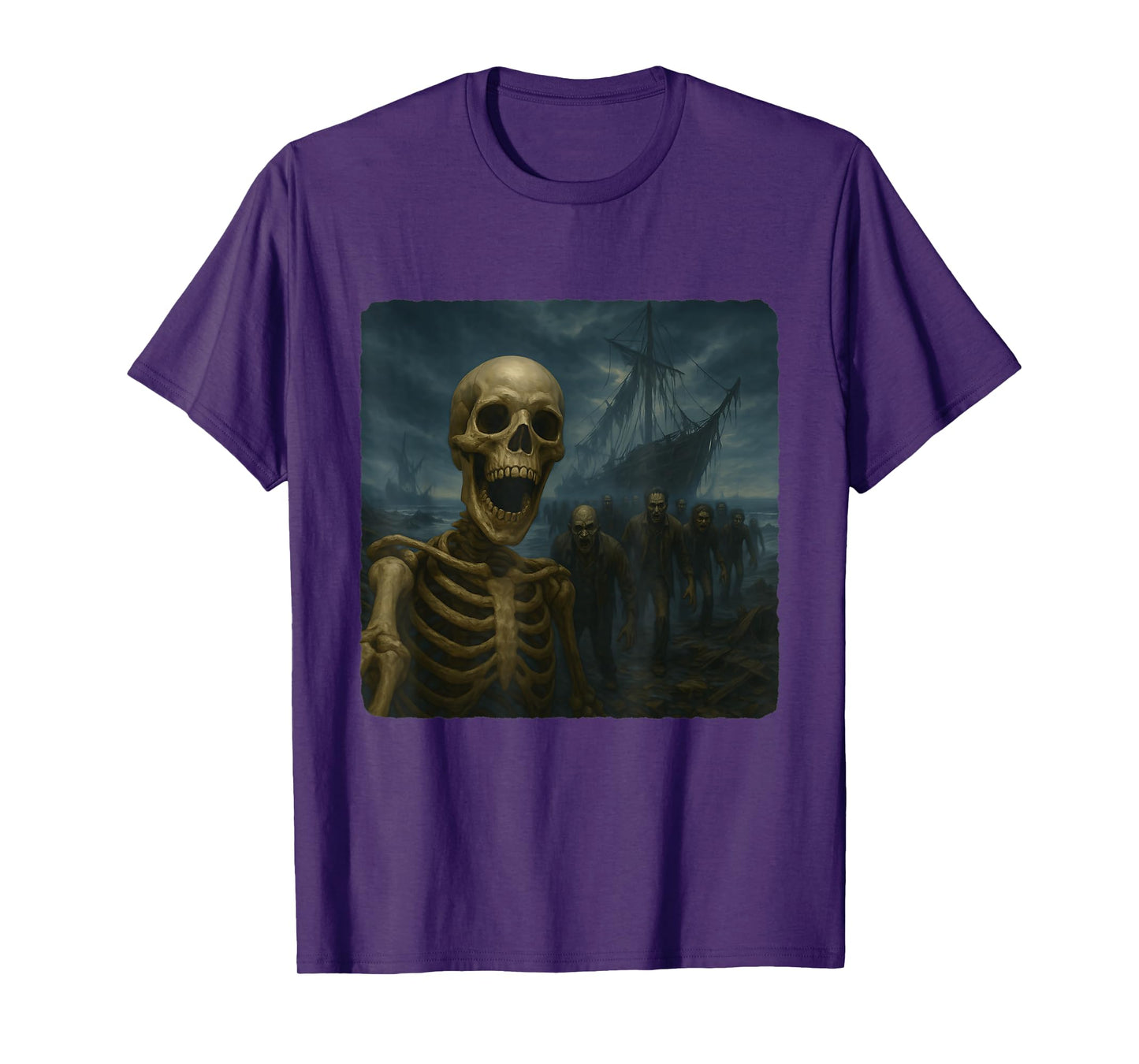 Skeleton Selfie Zombies Apocalypse Humor Funny Halloween T-Shirt