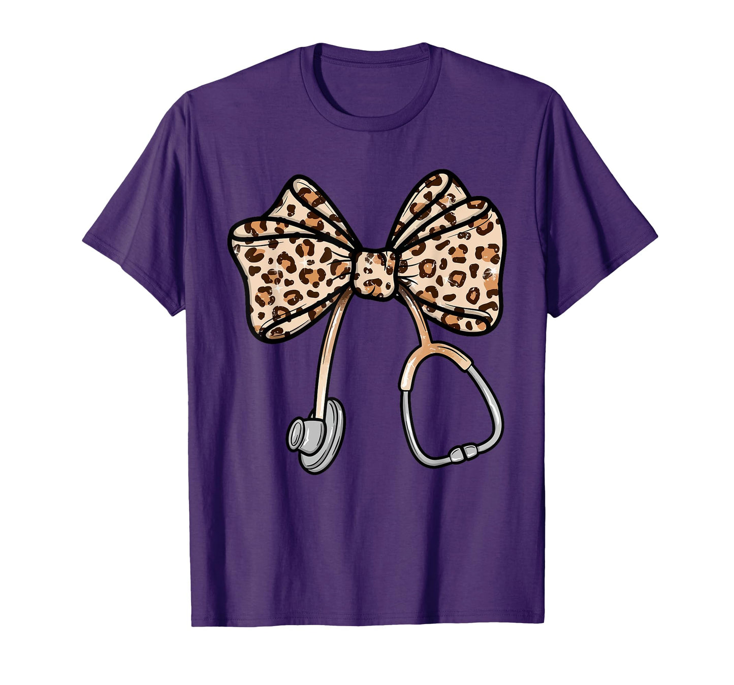 Nurse 2025 Shirt Leopard Nurse Coquette Bow Nurse Day T-Shirt