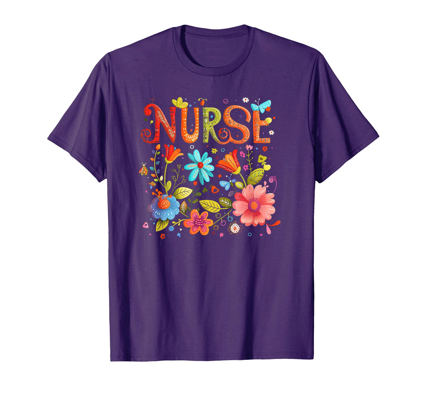 Nurse Easter Health Worker Spring Flowers RN T-Shirt