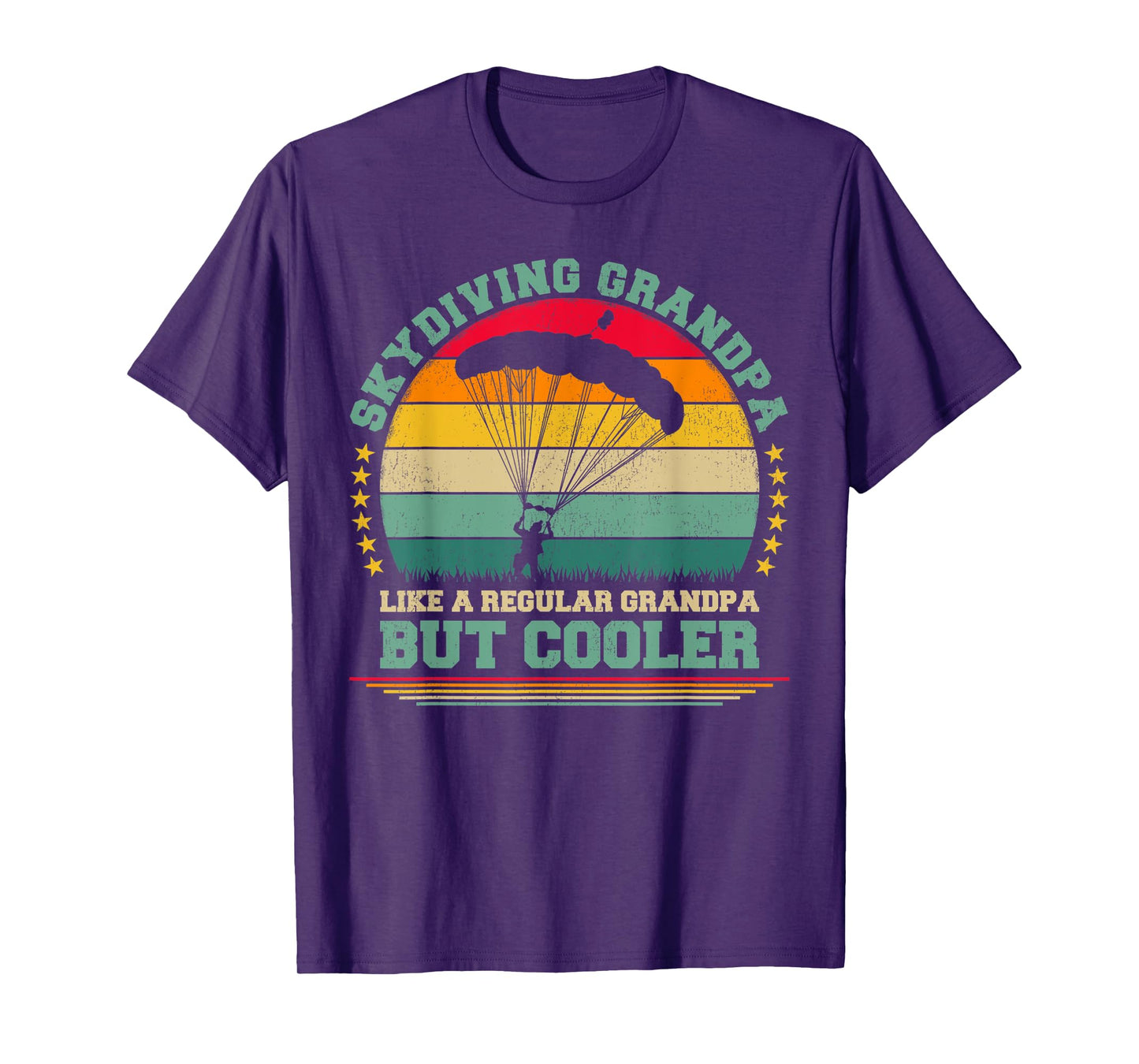 Mens Skydiving Lover Funny Vintage Skydiving Grandpa Father's Day T-Shirt