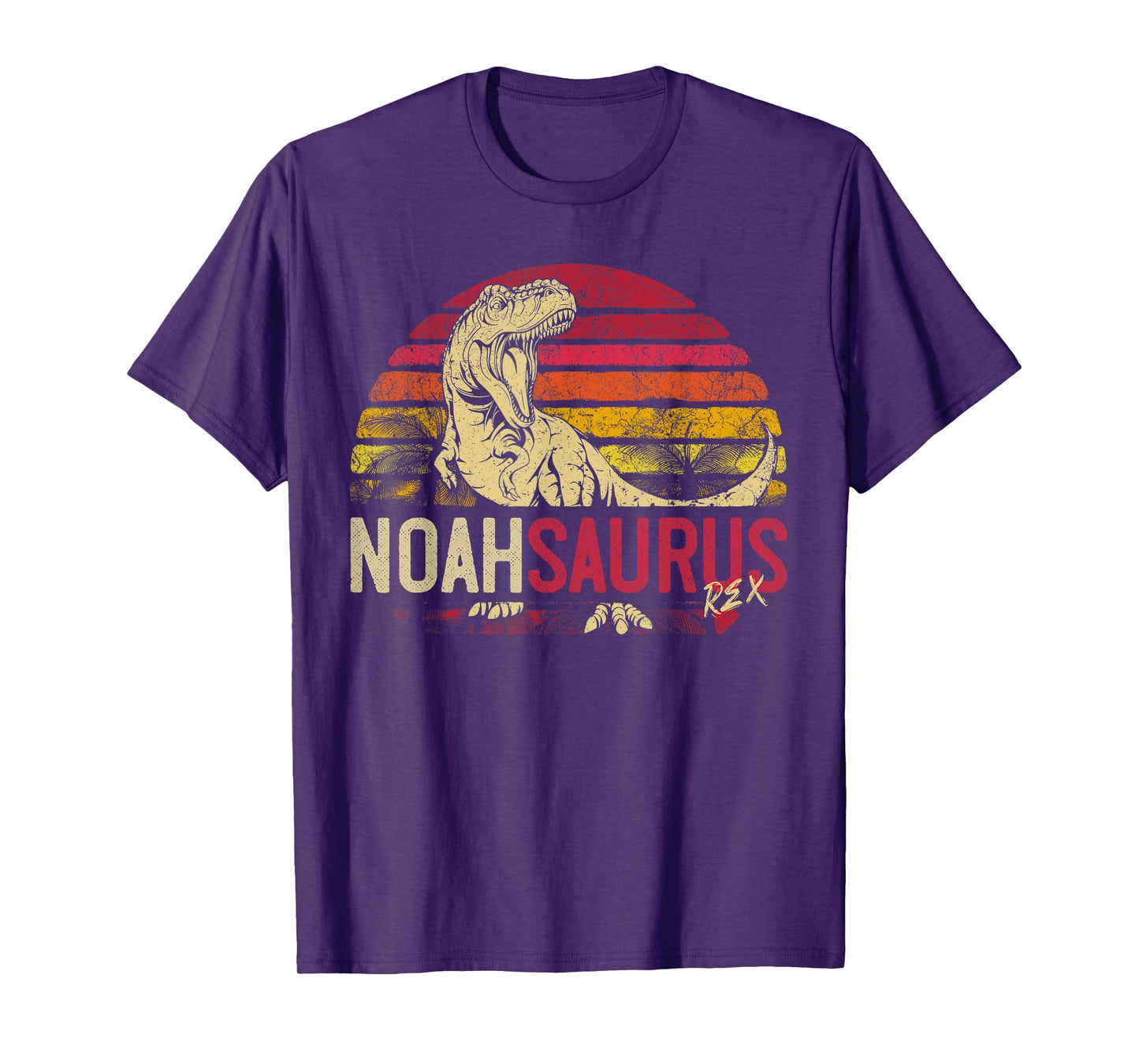 Noah Saurus Funny Personalized Dinosaur T Rex Name Boys Gift T-Shirt