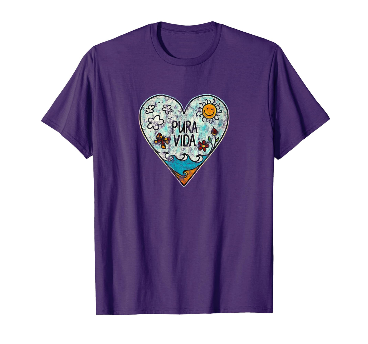 Pura Vida Heart Summer Sun Beach Holiday Sea Happiness Holiday T-Shirt