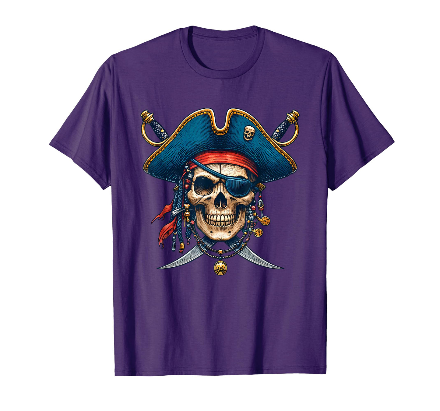 Pirate Skull Halloween Costume Men Women Boys Girls Teens T-Shirt