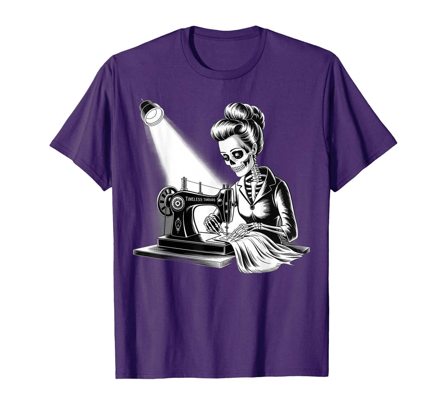 Timeless Threads Skeleton Seamstress Sewing Machine T-Shirt