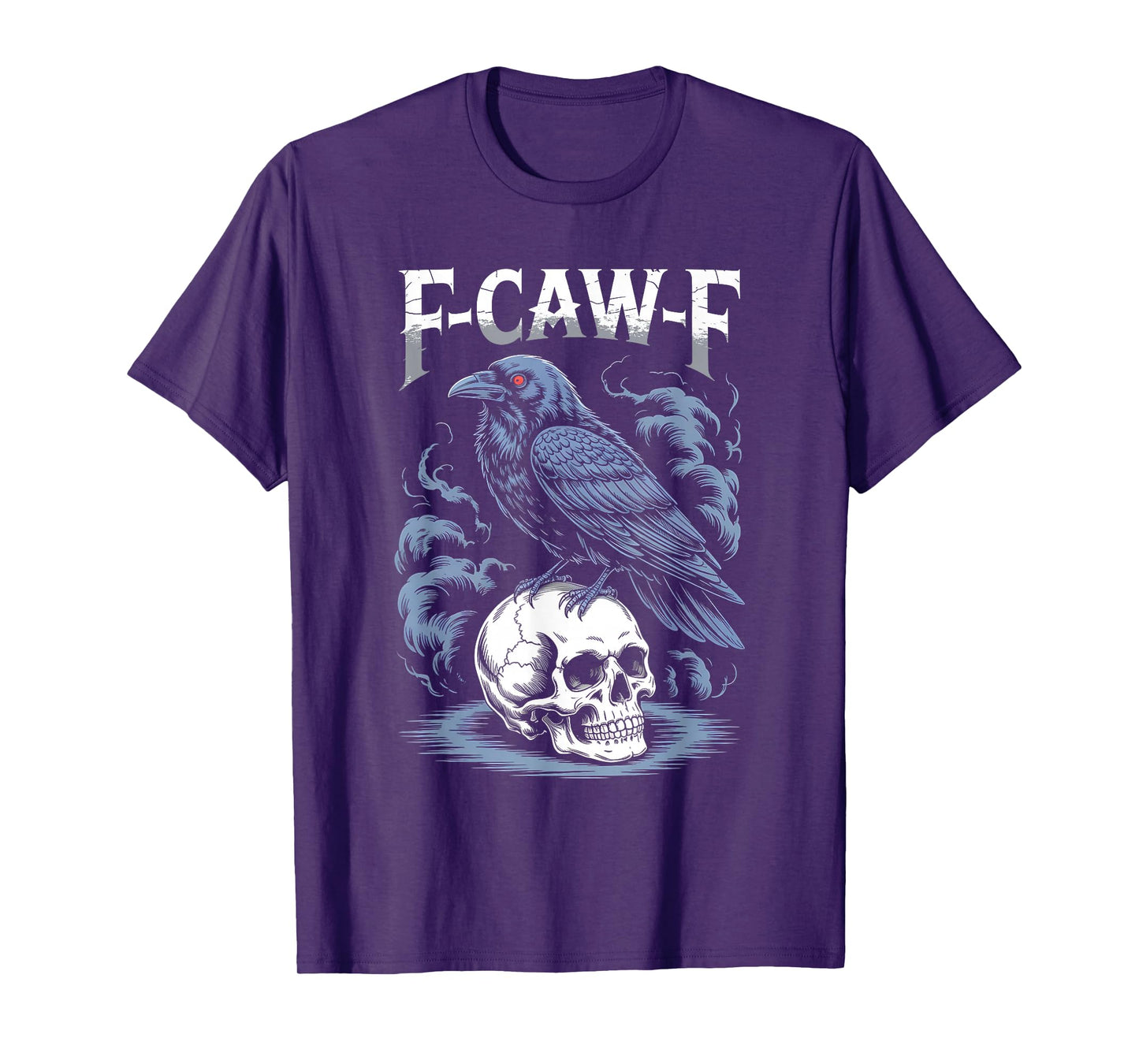 Funny F-Caw-F Crow Gothic Moon Humor Halloween T-Shirt