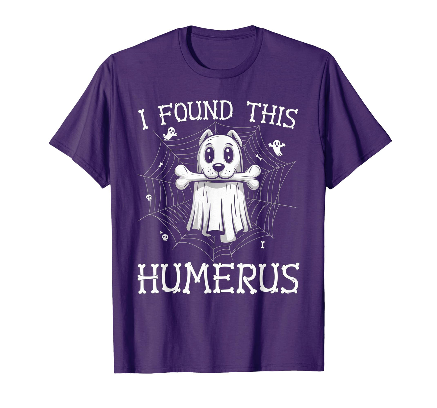 I Found This Humerus Ghost Dog Funny Halloween Bone Graphic T-Shirt