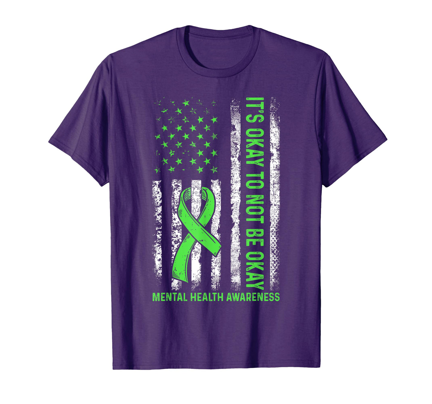 Its Okay To Not Be Okay US Flag Mental Health Awareness T-Shirt
