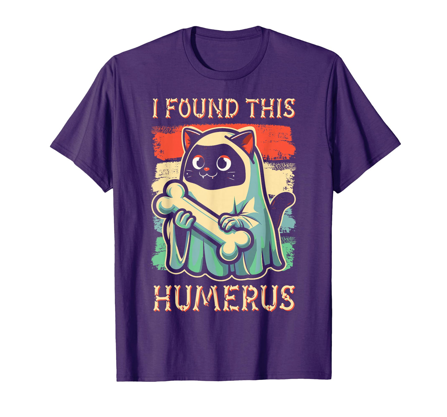I Found This Humerus - Funny Cat Halloween T-Shirt