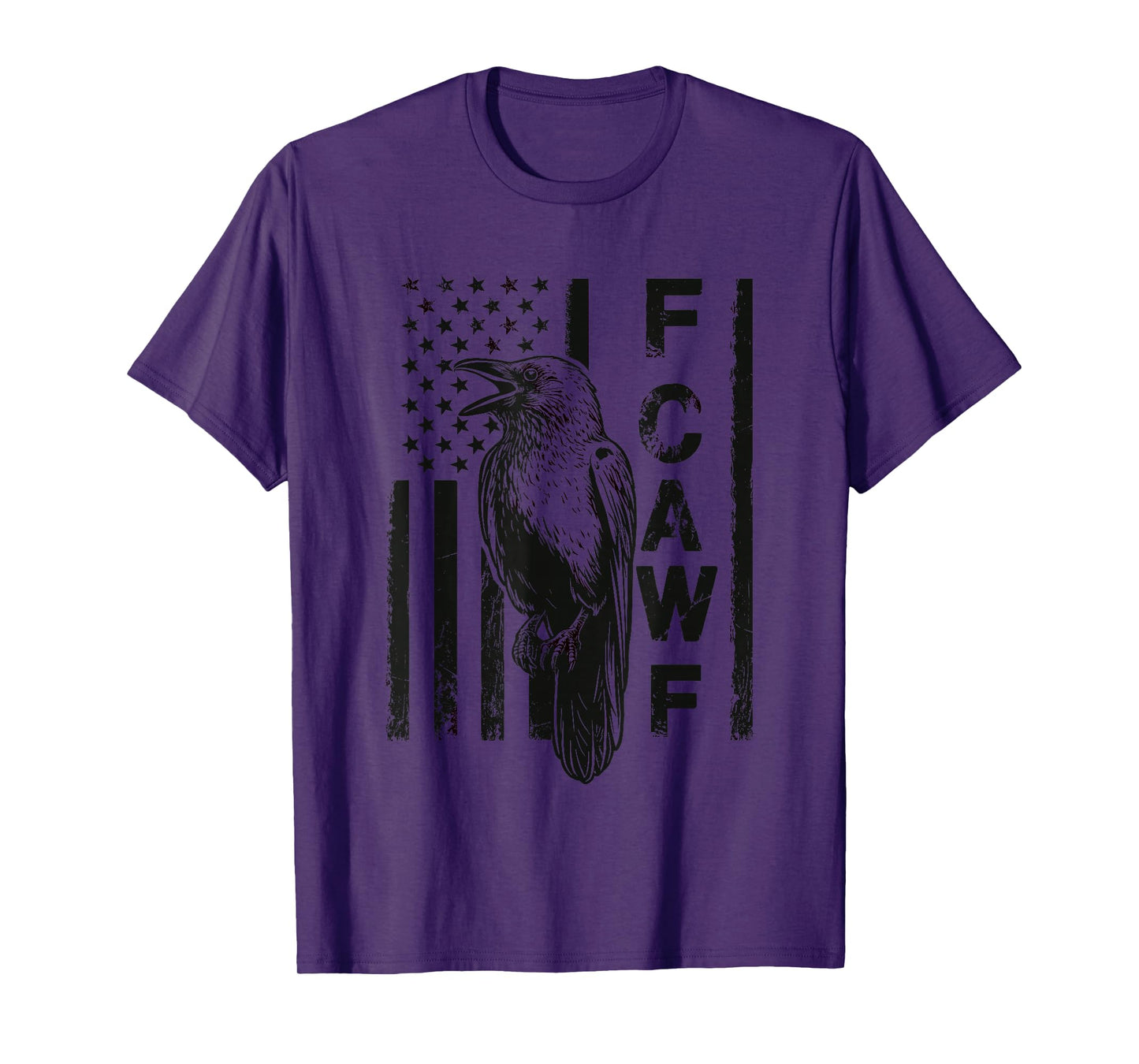 Funny F CAW F Crow with USA Flag T-Shirt