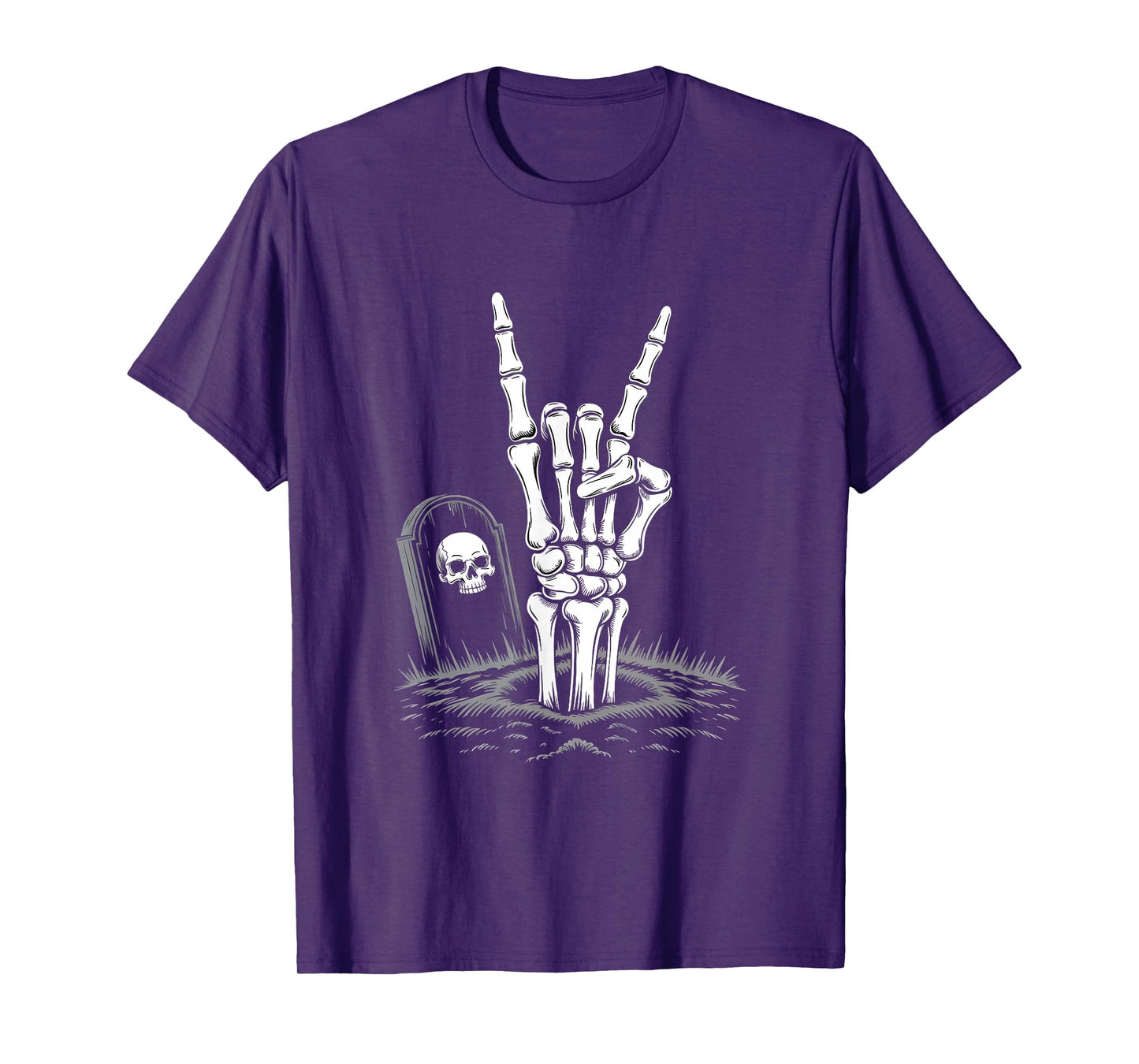 Funny Skeleton Rock and Roll Halloween Men Teens Boys T-Shirt