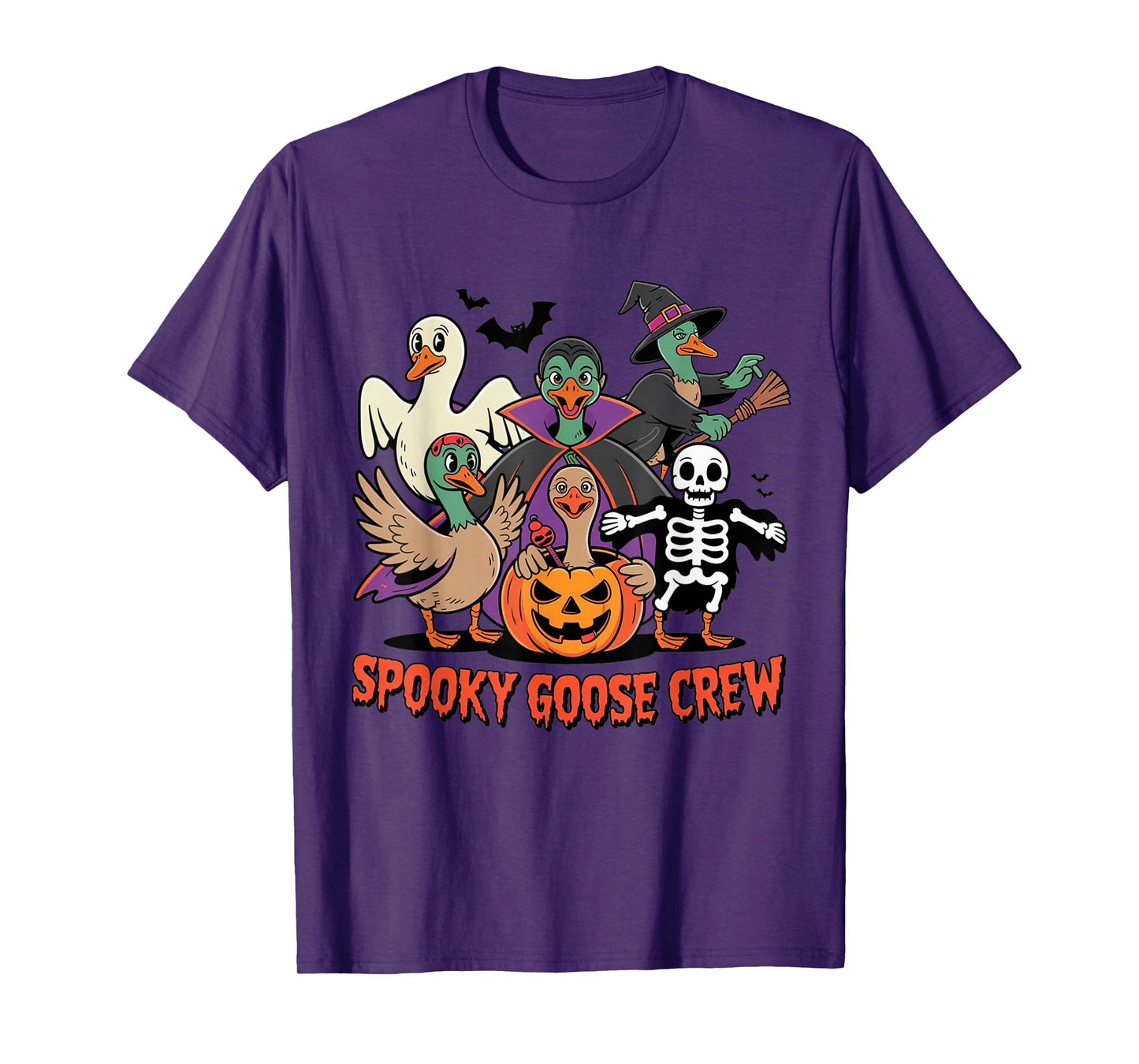 Spooky Goose Crew Funny Halloween Costume Party T-Shirt