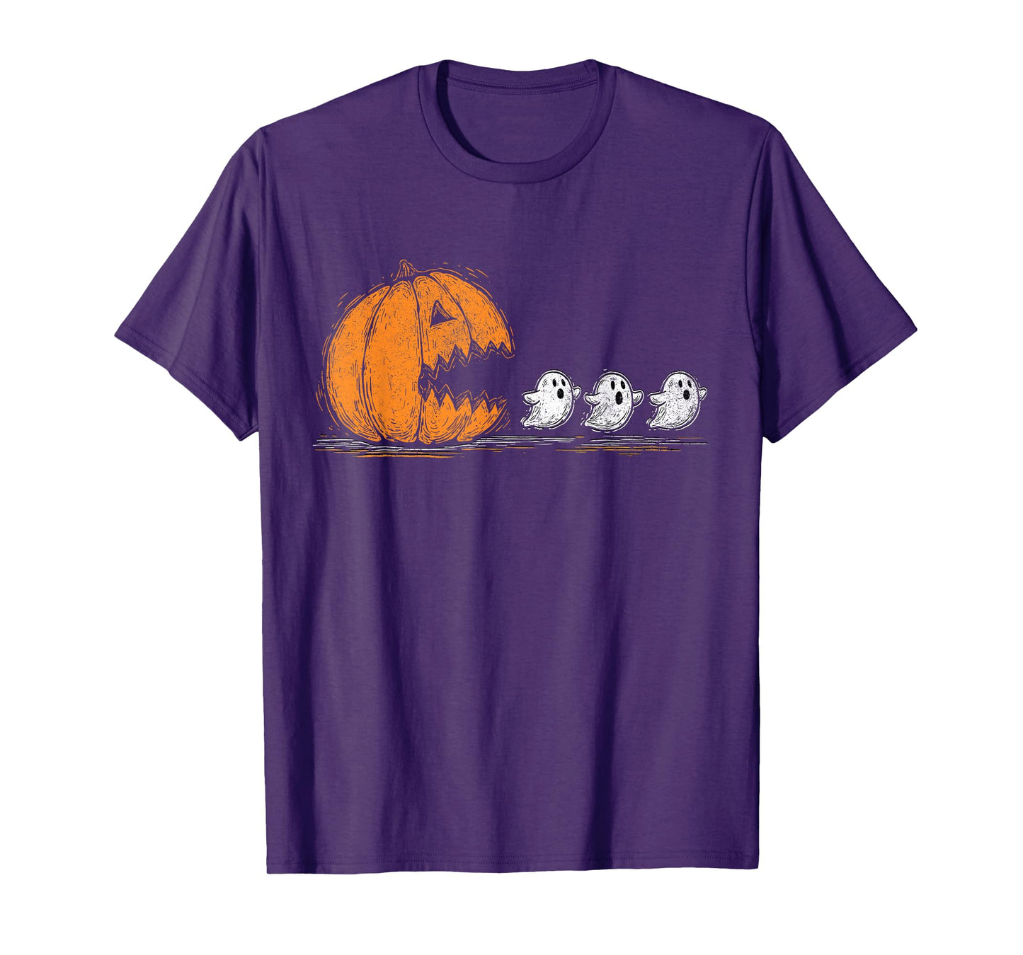 Horror Funny Pumpkin Eating Ghosts Gamer Spooky Halloween T-Shirt