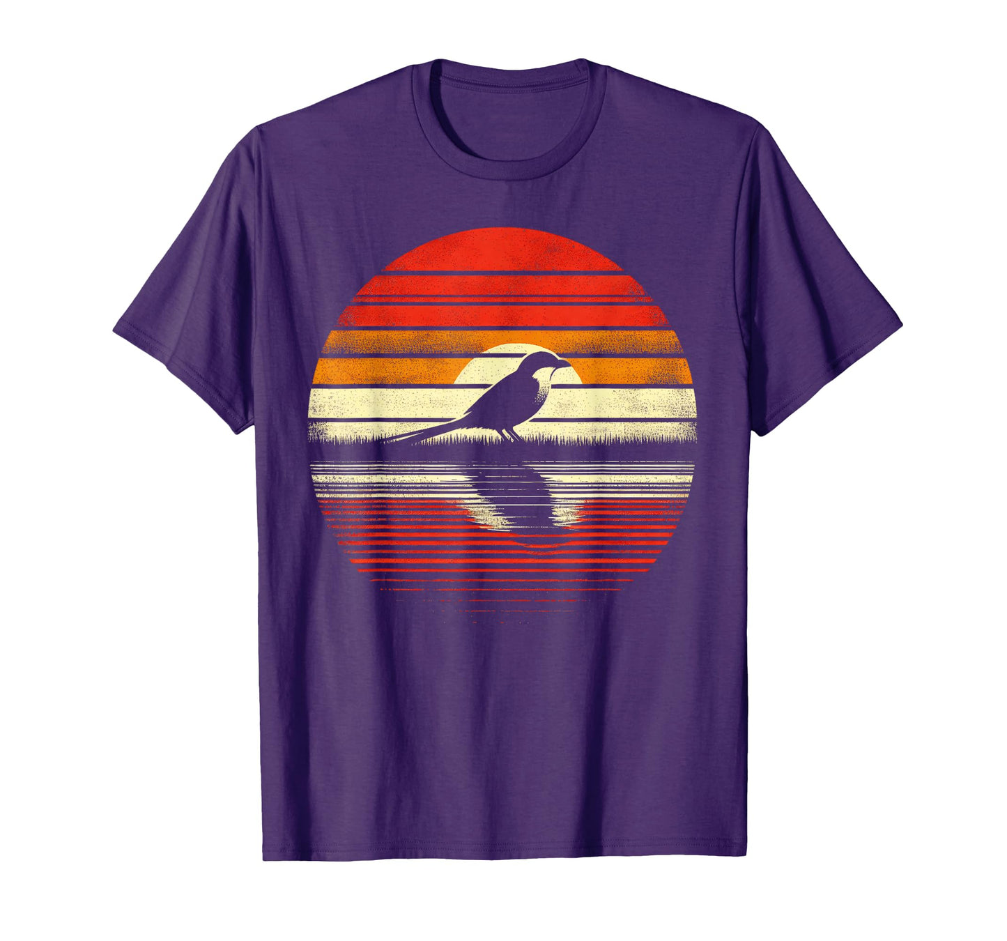 Shrike Bird Sunset Retro Style Safari Vintage 70s T-Shirt