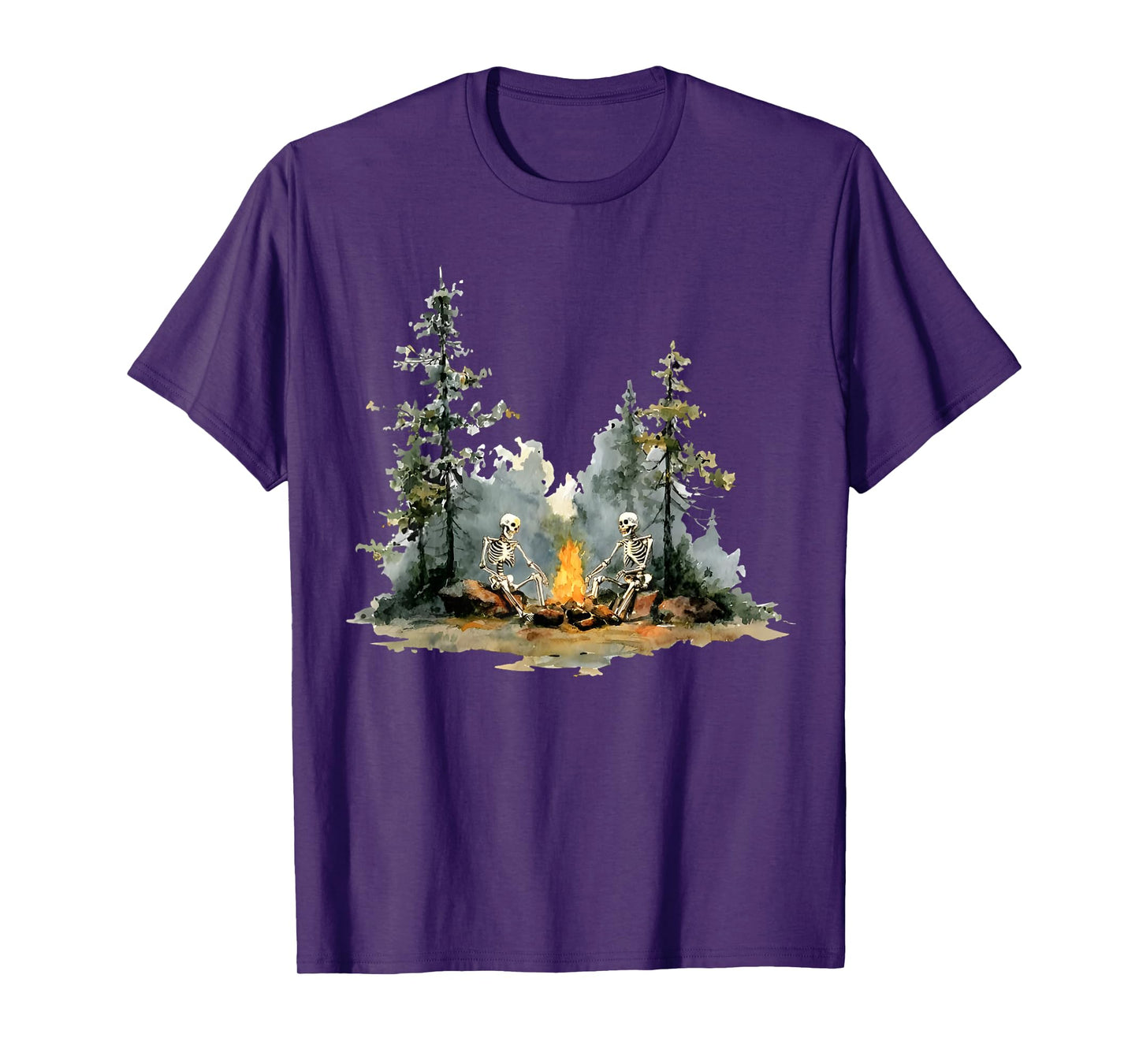 Campfire Skeleton Funny Skeleton FIre Camping Halloween T-Shirt